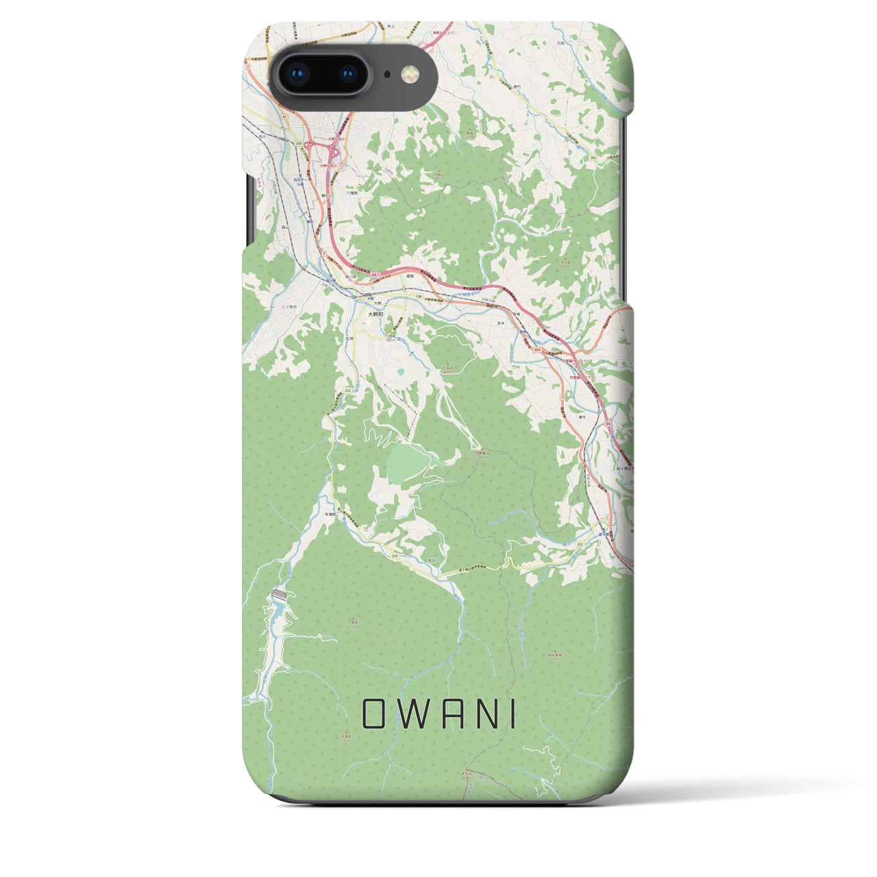 【大鰐(青森県)】地図柄iPhoneケース(バックカバータイプ)