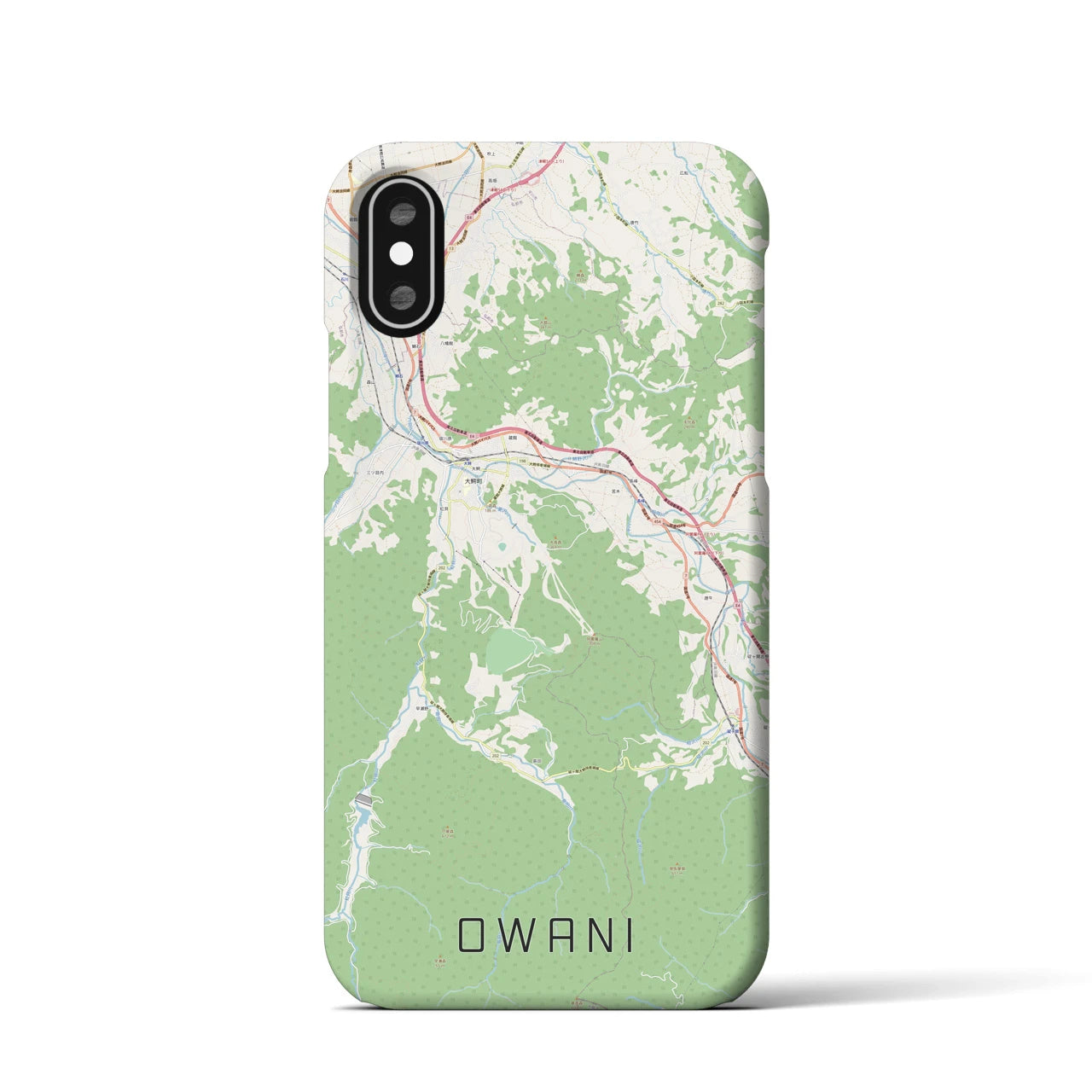 【大鰐(青森県)】地図柄iPhoneケース(バックカバータイプ)