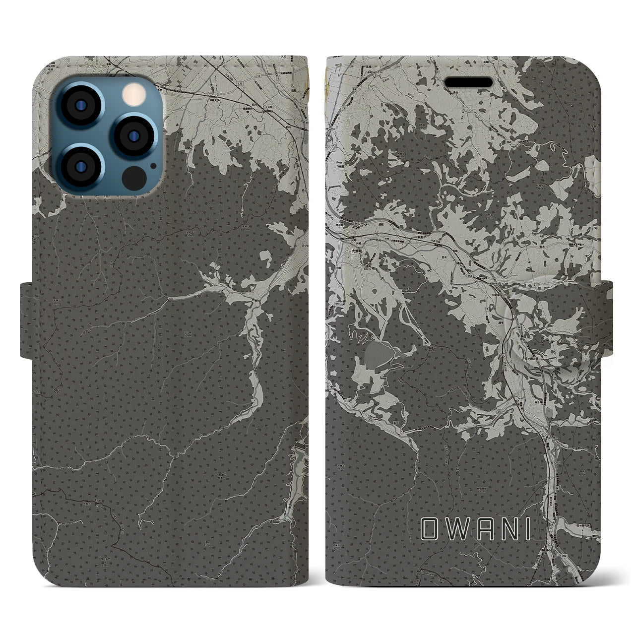 【大鰐(青森県)】地図柄iPhoneケース(手帳タイプ)