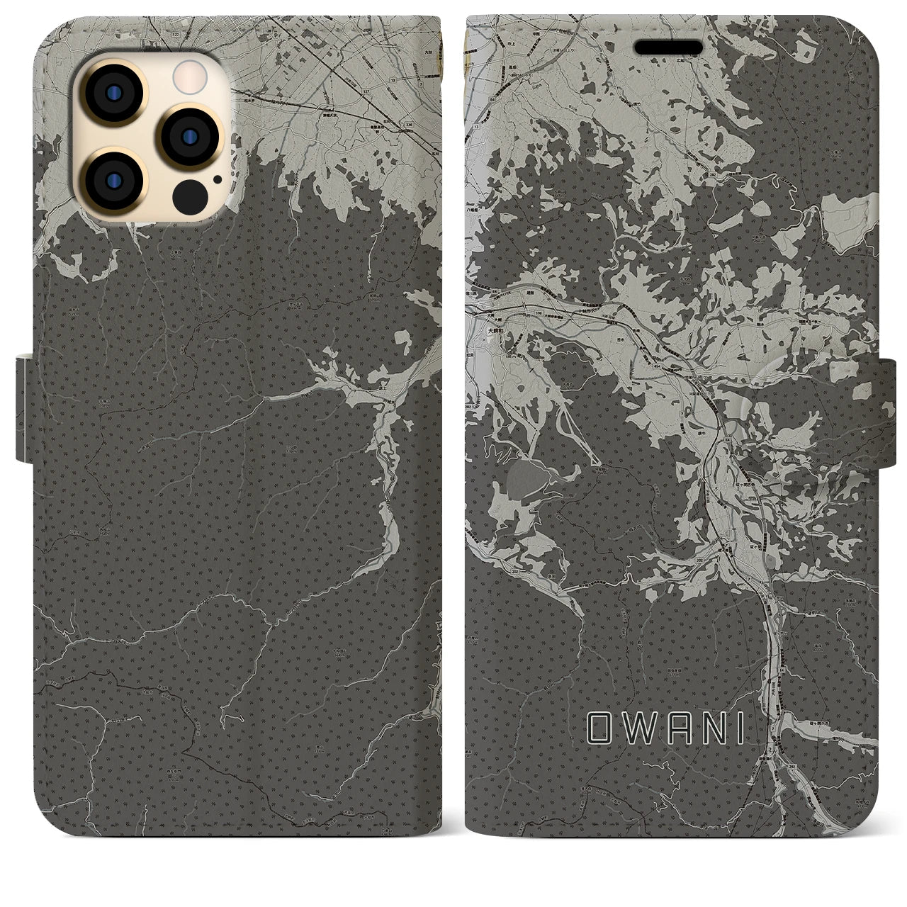 【大鰐(青森県)】地図柄iPhoneケース(手帳タイプ)