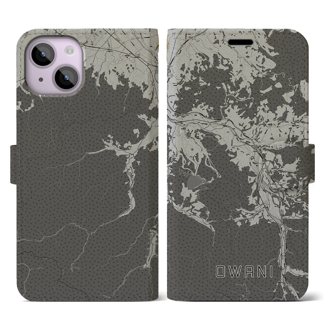 【大鰐(青森県)】地図柄iPhoneケース(手帳タイプ)