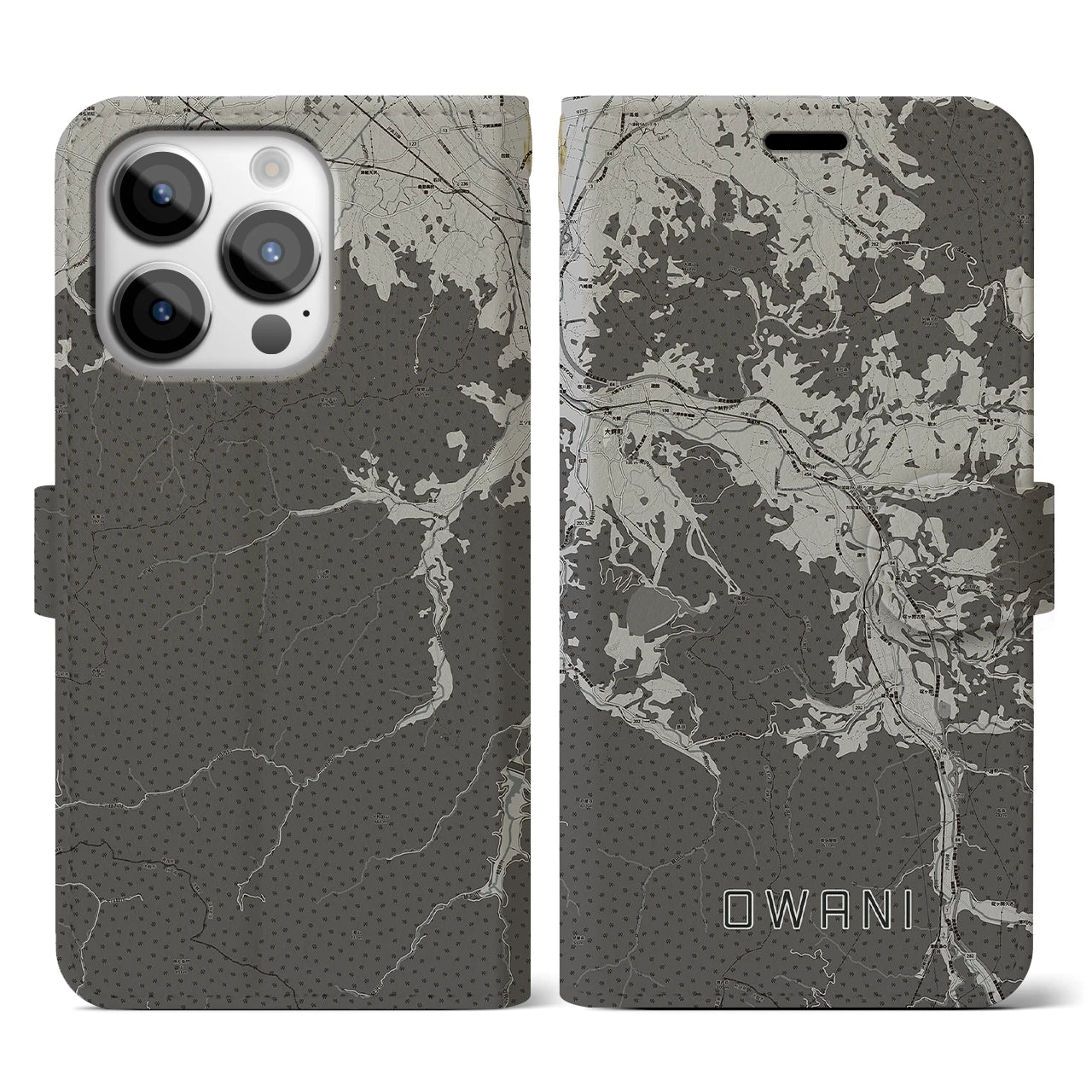 【大鰐(青森県)】地図柄iPhoneケース(手帳タイプ)