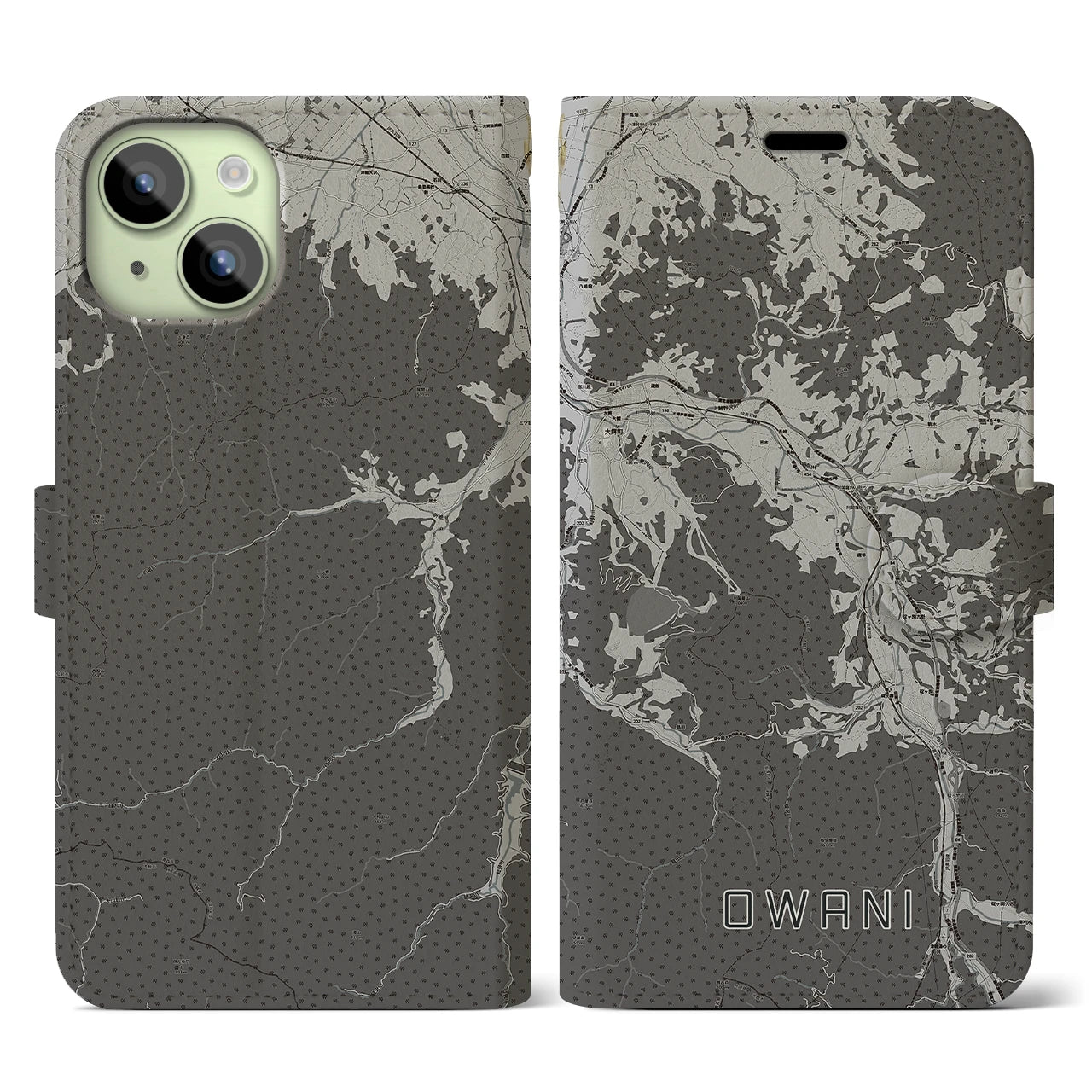 【大鰐(青森県)】地図柄iPhoneケース(手帳タイプ)