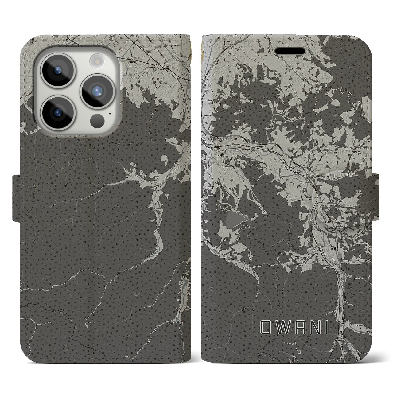 【大鰐(青森県)】地図柄iPhoneケース(手帳タイプ)