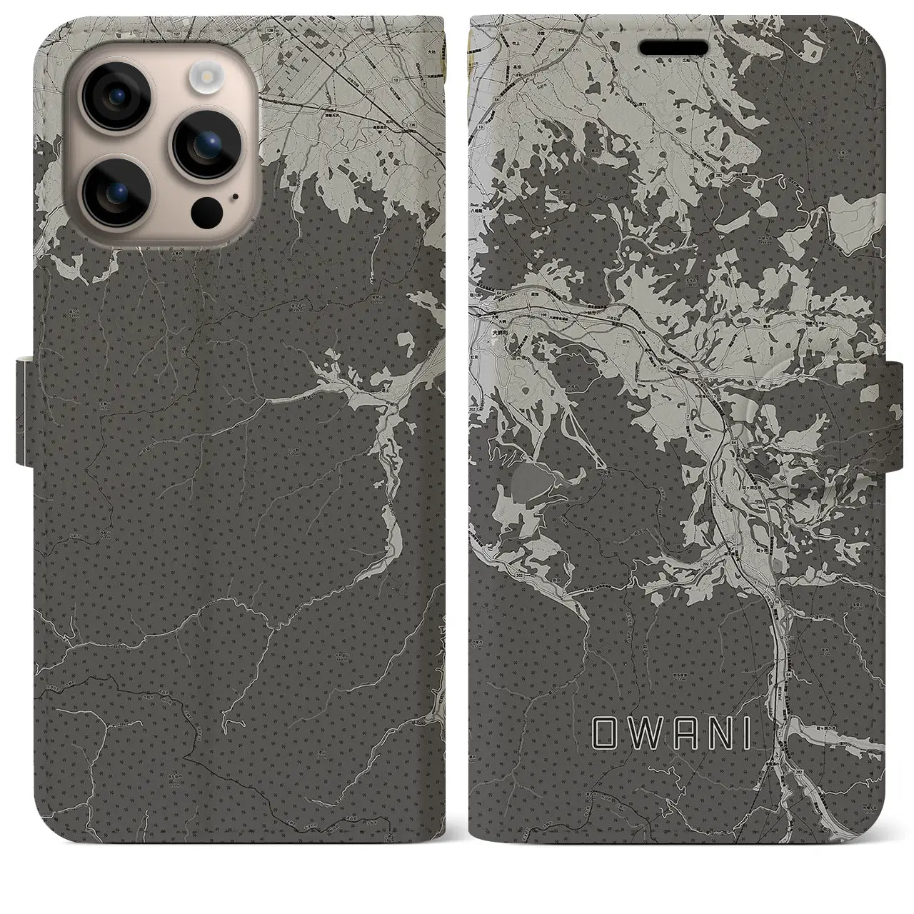 【大鰐(青森県)】地図柄iPhoneケース(手帳タイプ)