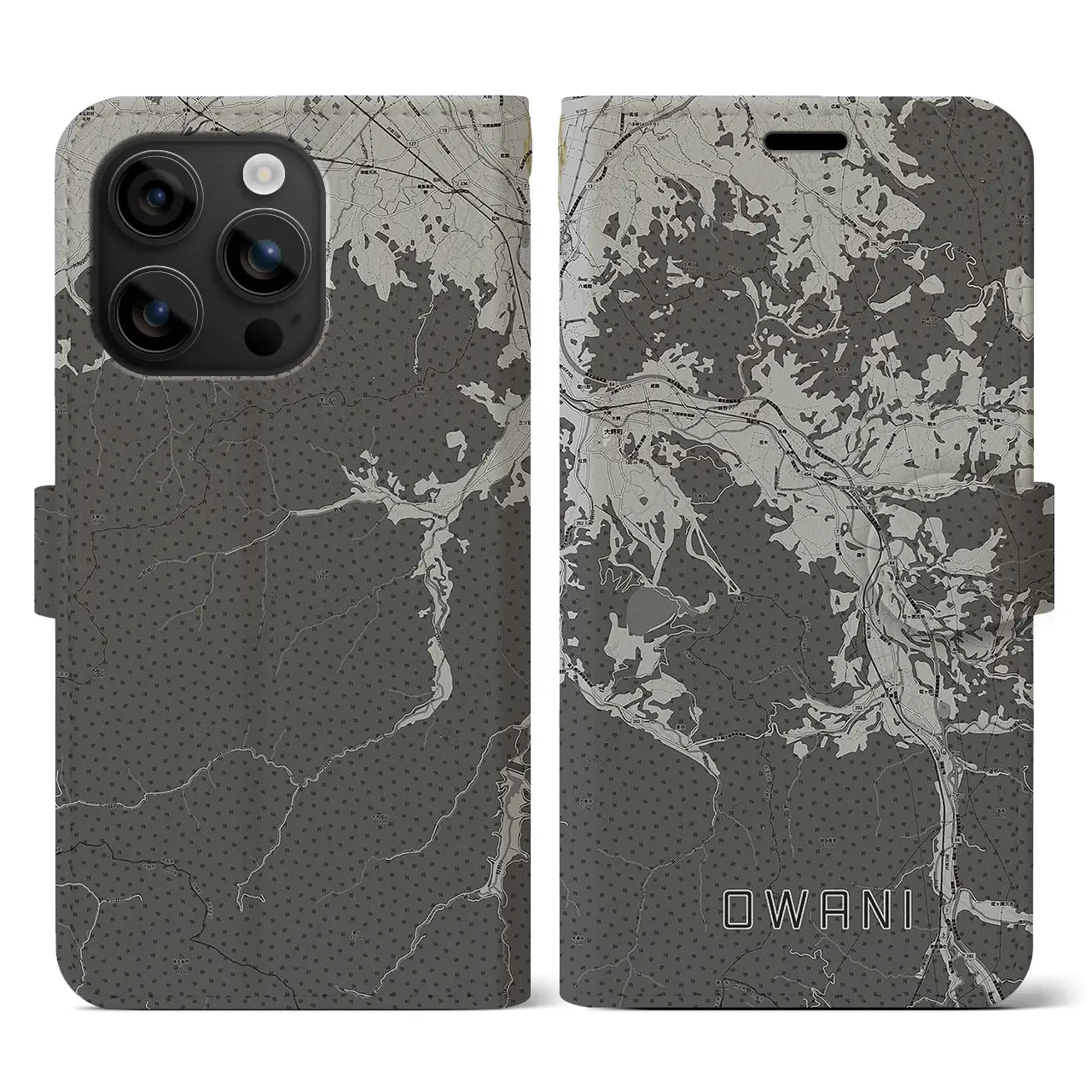 【大鰐(青森県)】地図柄iPhoneケース(手帳タイプ)