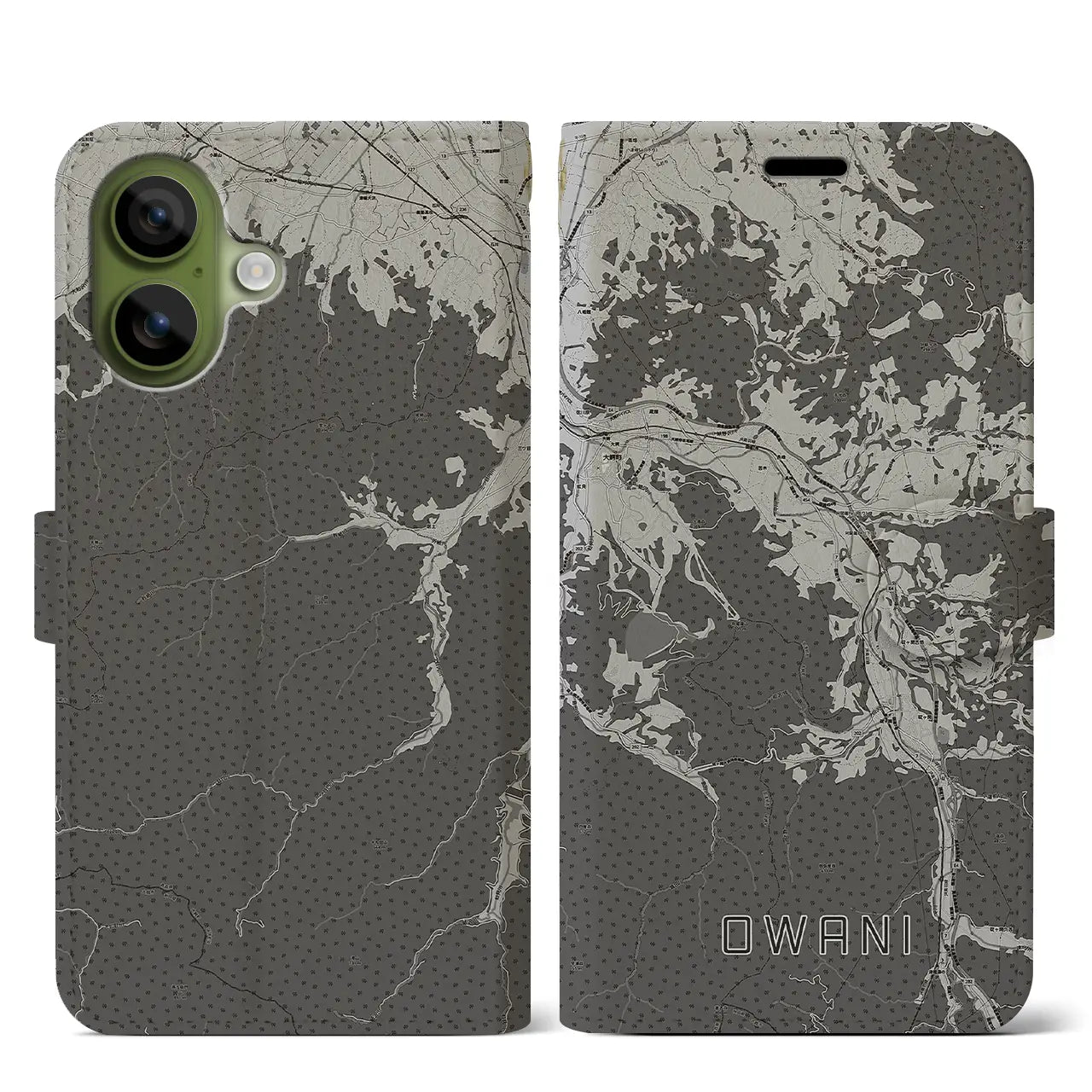 【大鰐(青森県)】地図柄iPhoneケース(手帳タイプ)