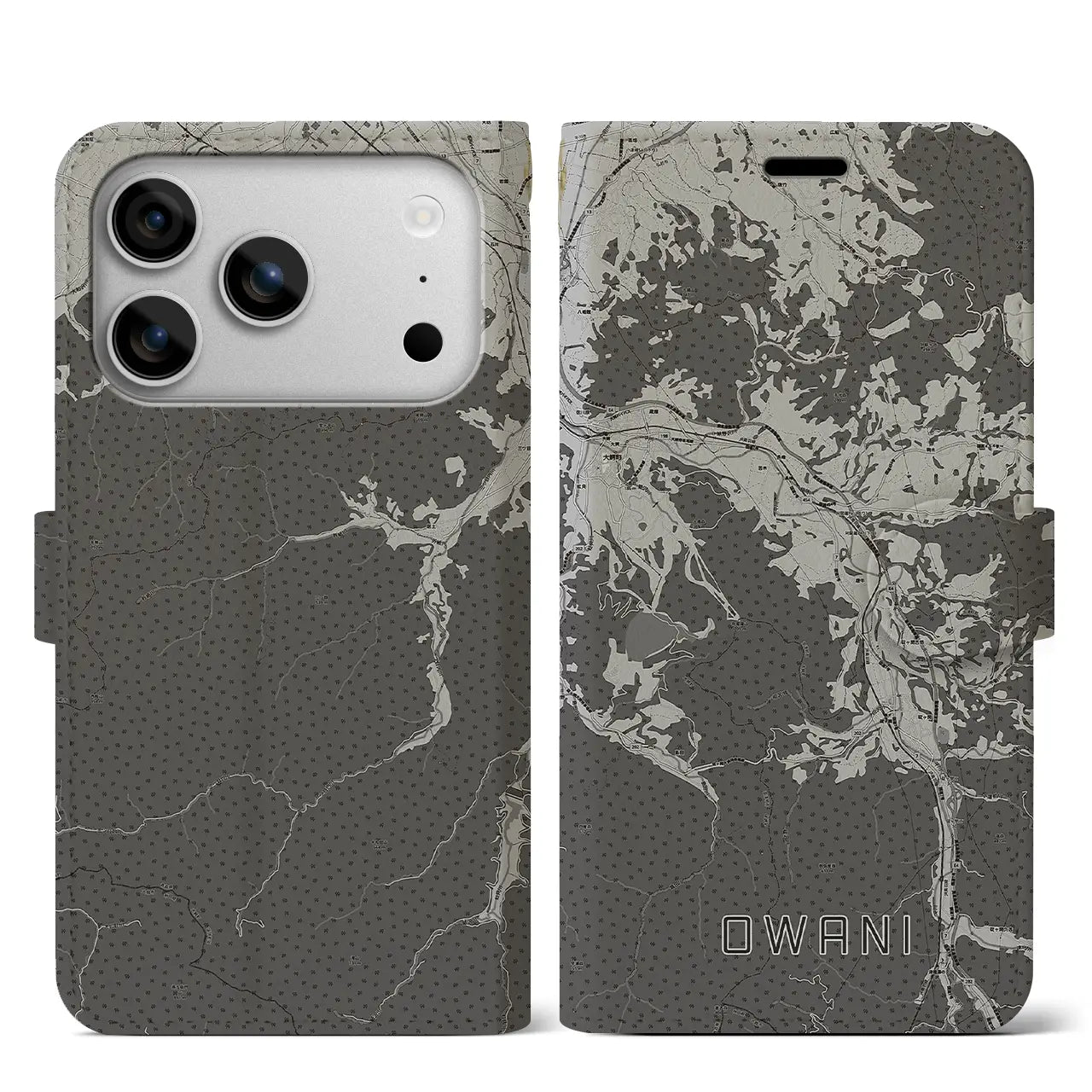 【大鰐(青森県)】地図柄iPhoneケース(手帳タイプ)