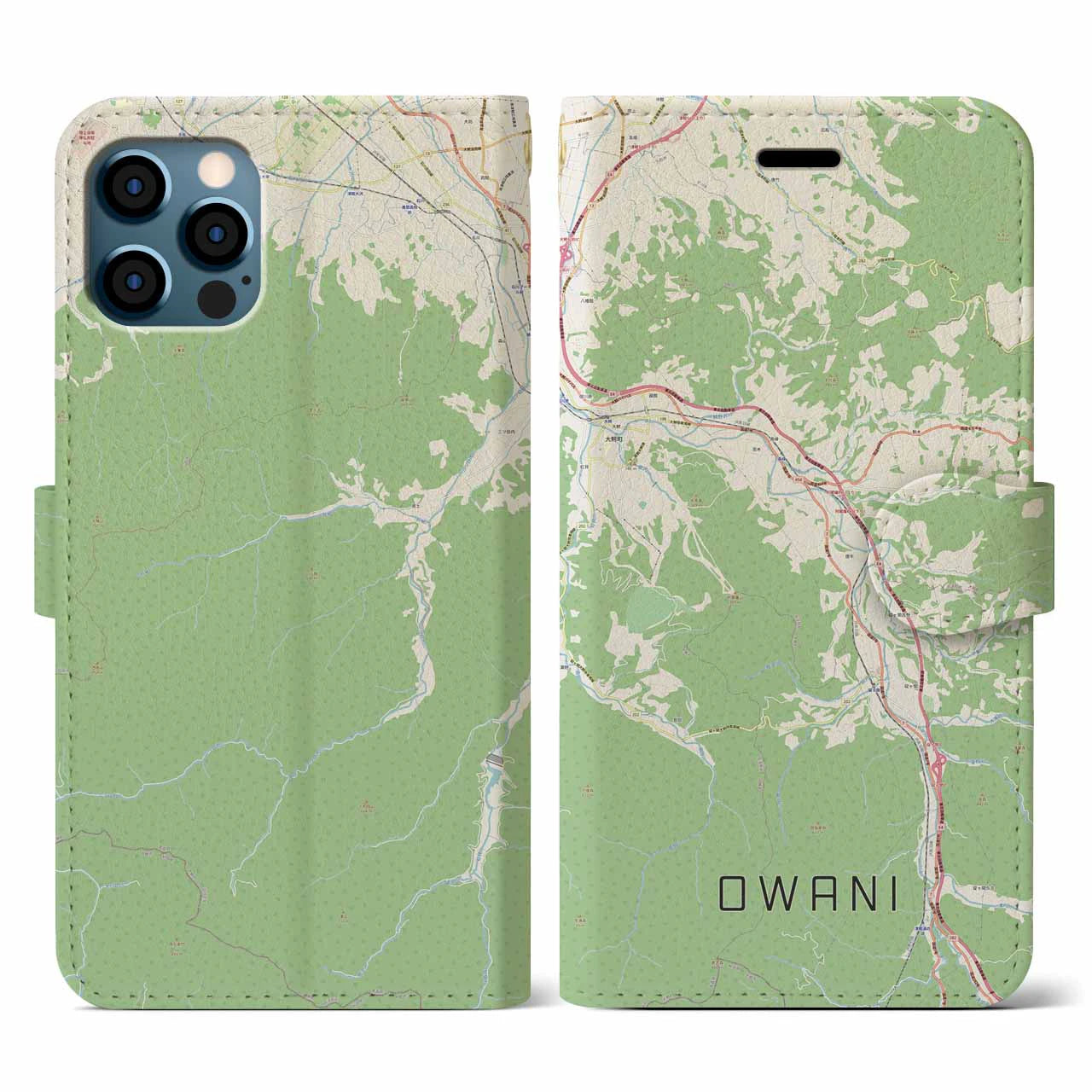 【大鰐(青森県)】地図柄iPhoneケース(手帳タイプ)