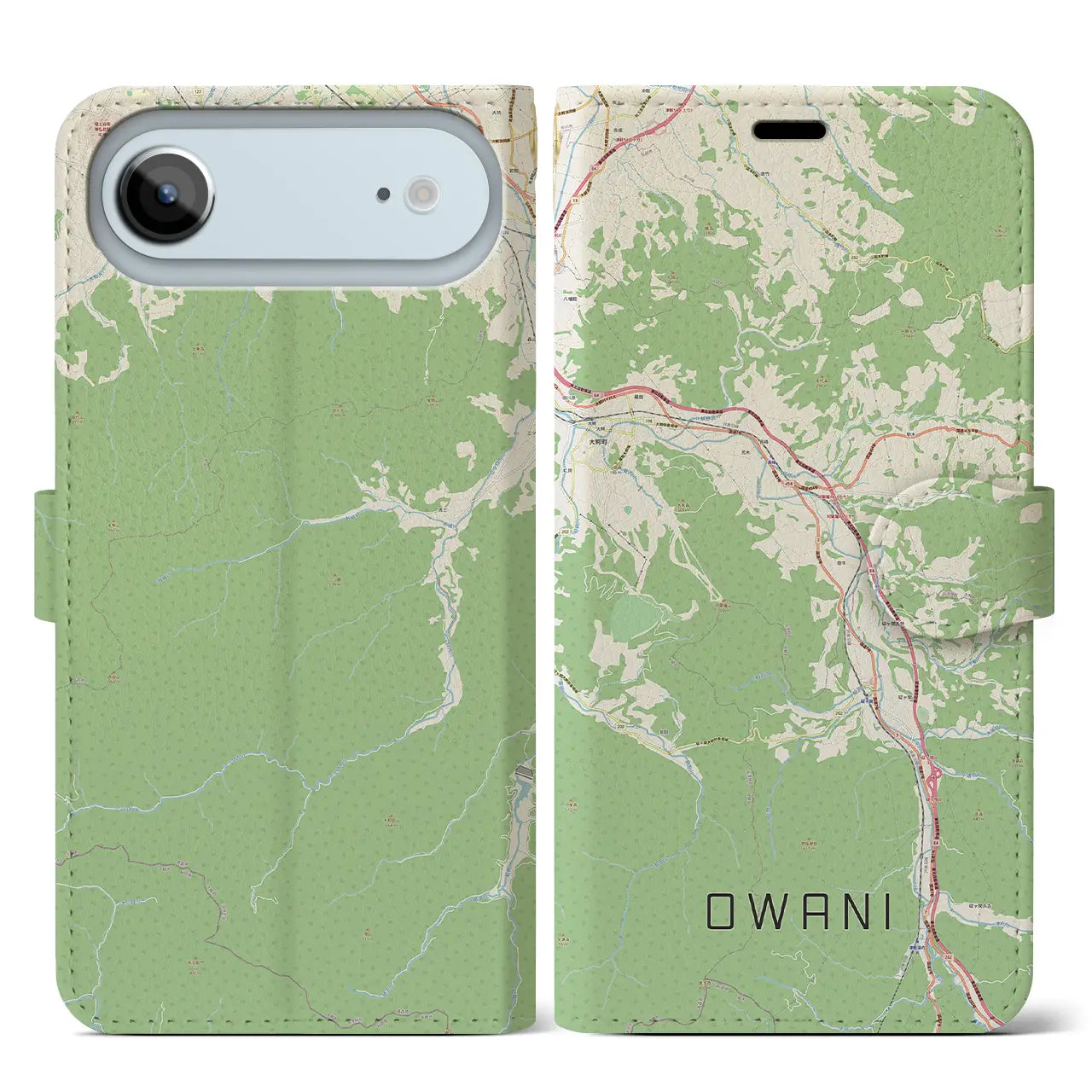 【大鰐(青森県)】地図柄iPhoneケース(手帳タイプ)