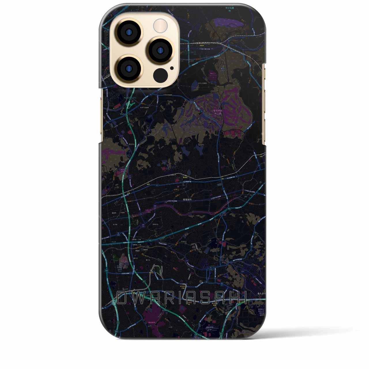 【尾張旭(愛知県)】地図柄iPhoneケース(バックカバータイプ)