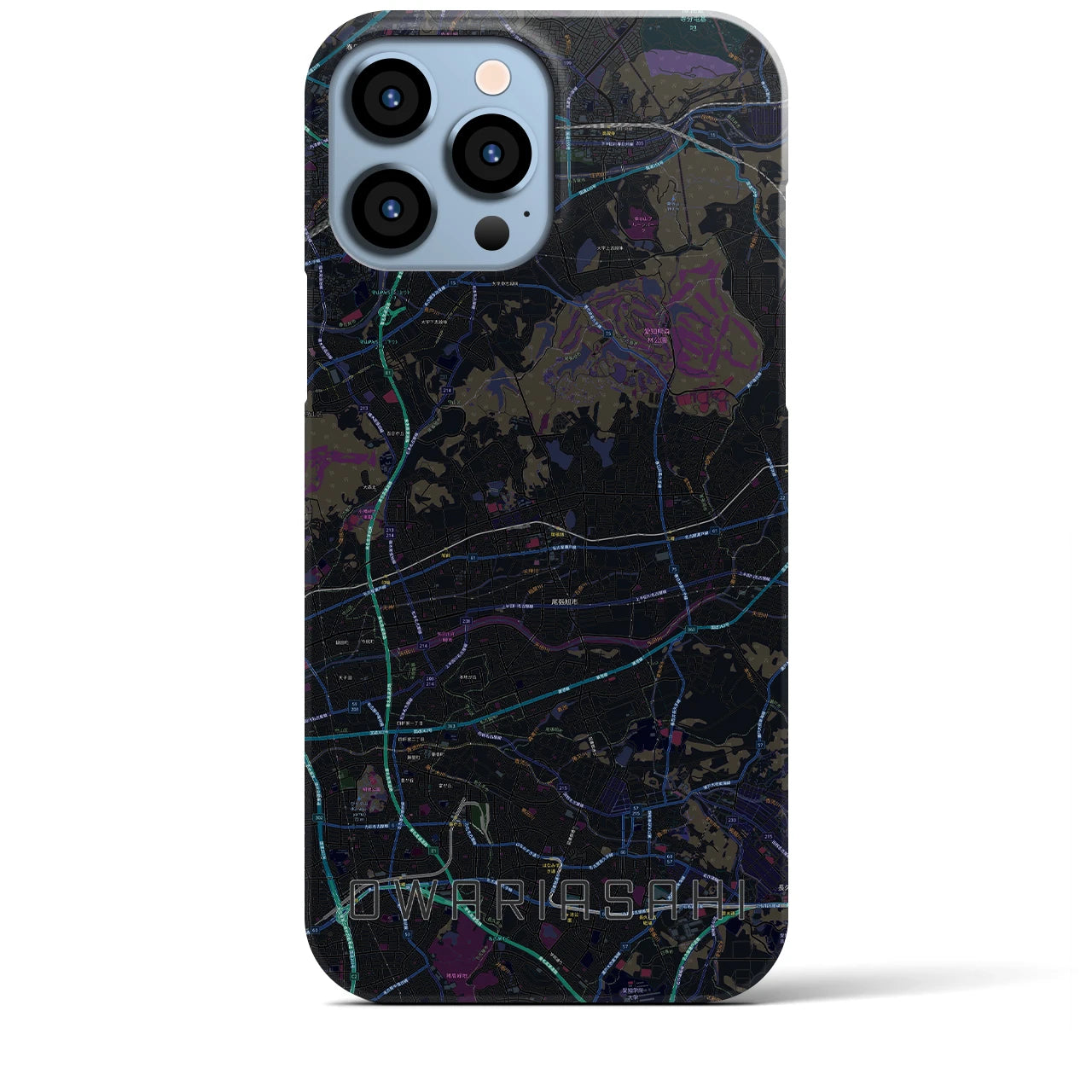 【尾張旭(愛知県)】地図柄iPhoneケース(バックカバータイプ)