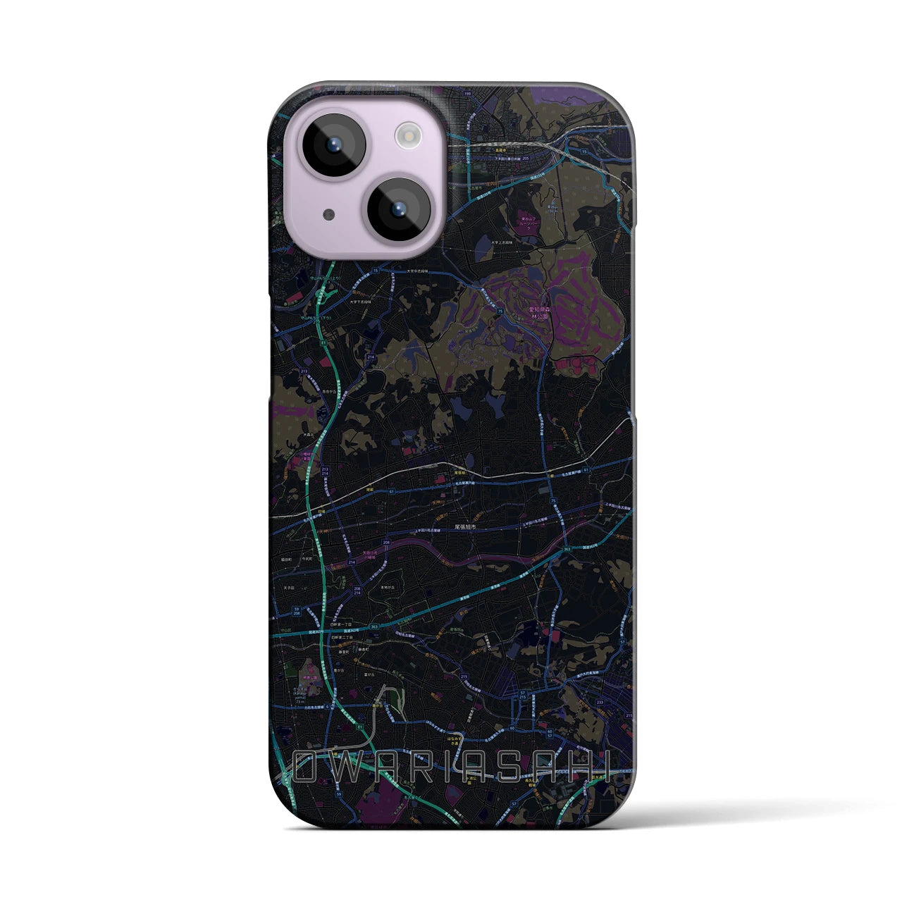 【尾張旭(愛知県)】地図柄iPhoneケース(バックカバータイプ)