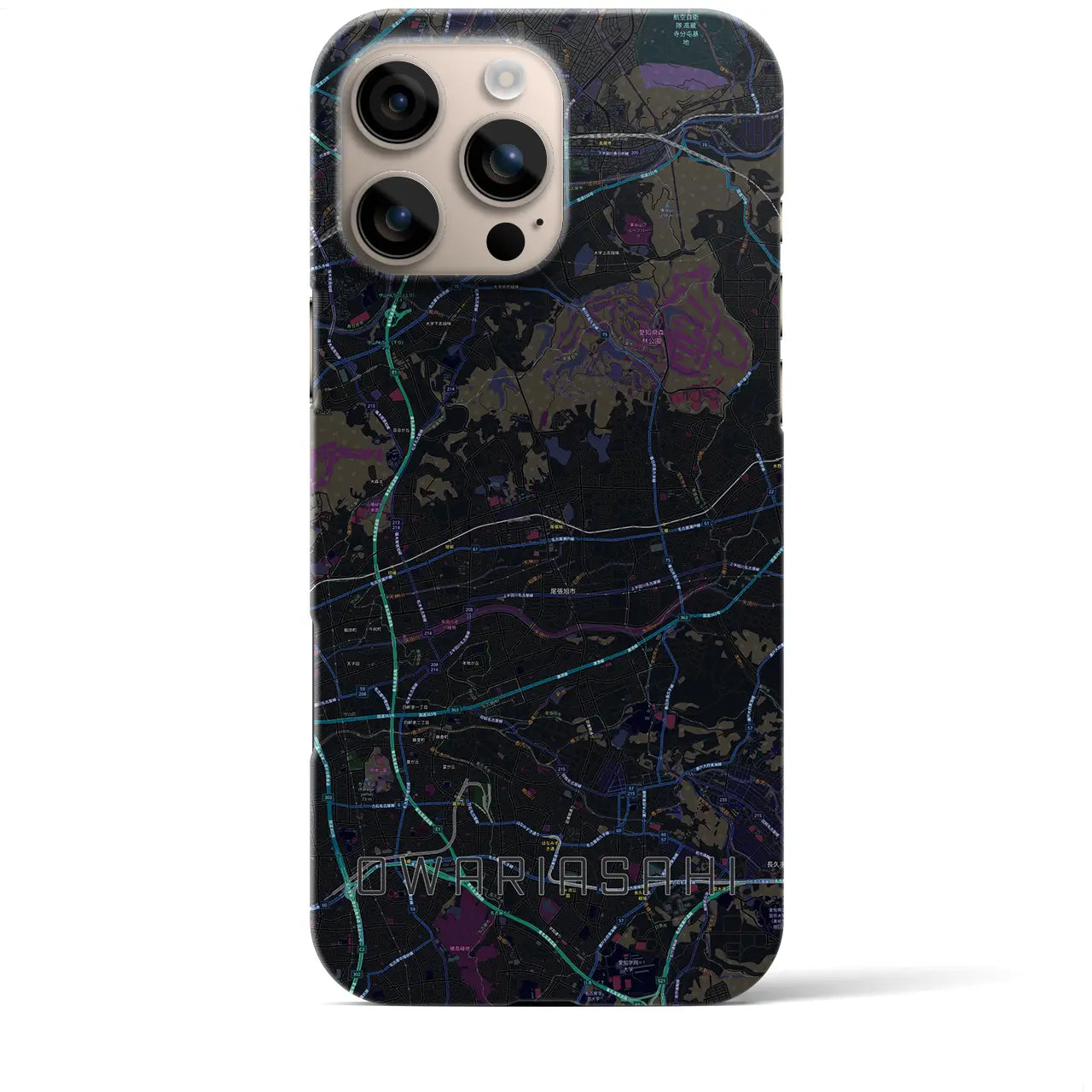 【尾張旭(愛知県)】地図柄iPhoneケース(バックカバータイプ)