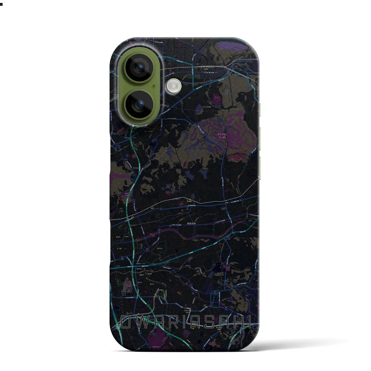 【尾張旭(愛知県)】地図柄iPhoneケース(バックカバータイプ)