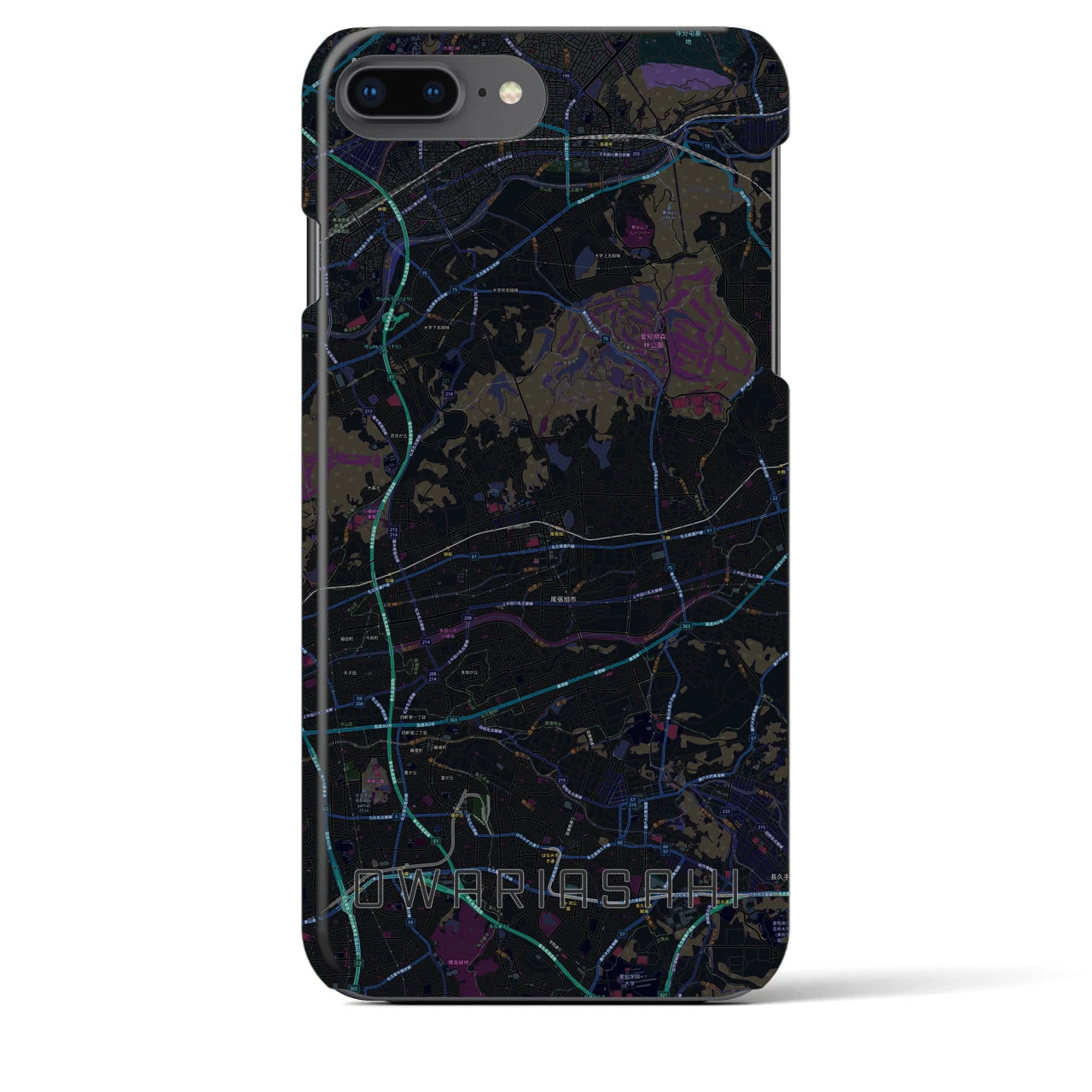 【尾張旭(愛知県)】地図柄iPhoneケース(バックカバータイプ)