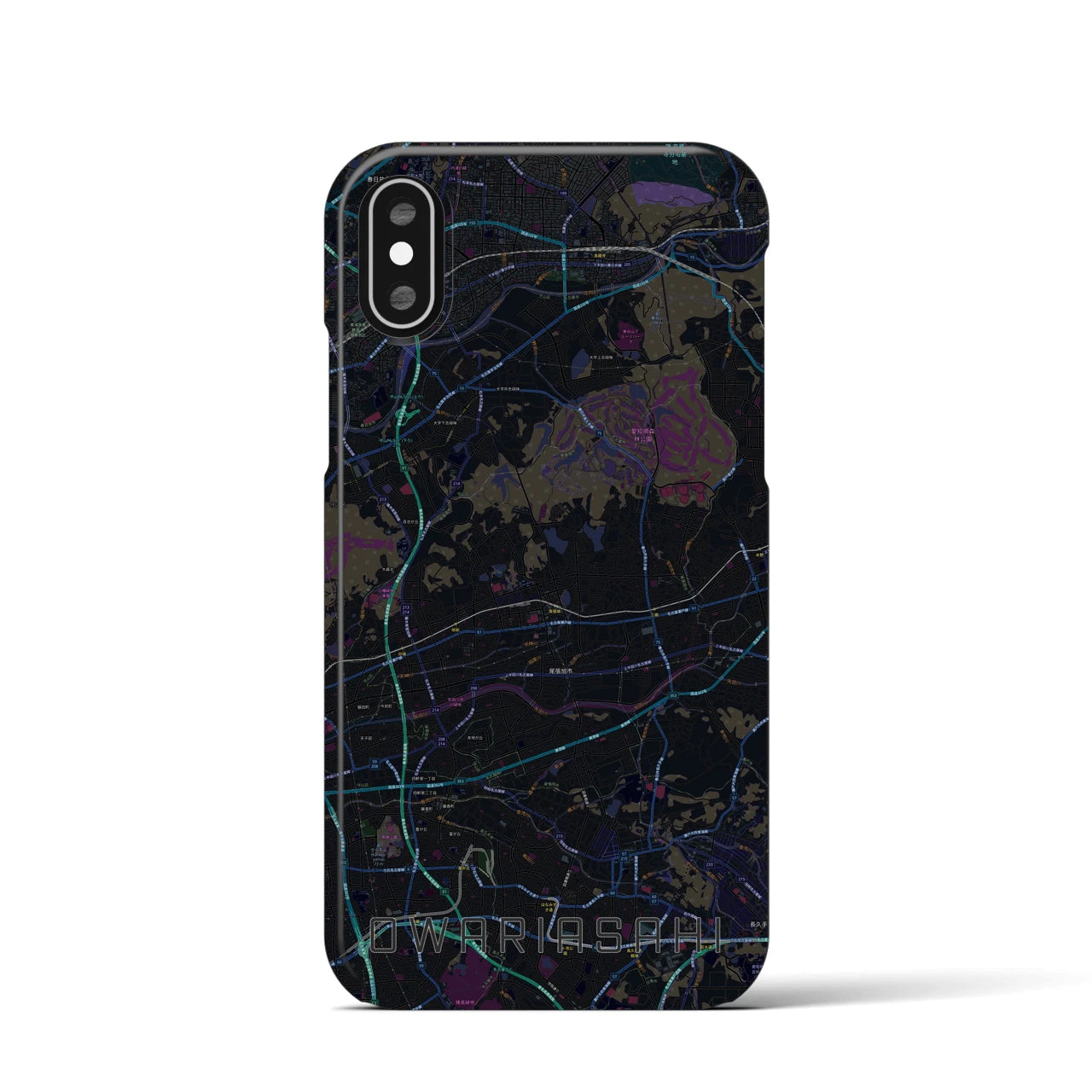 【尾張旭(愛知県)】地図柄iPhoneケース(バックカバータイプ)
