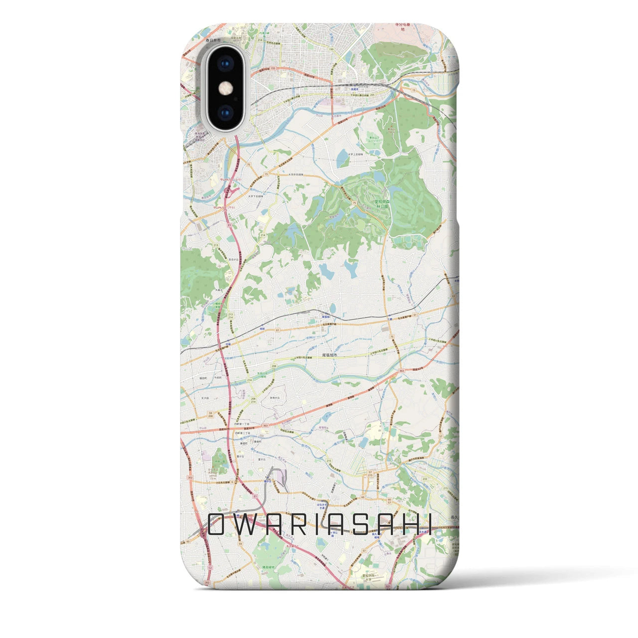 【尾張旭(愛知県)】地図柄iPhoneケース(バックカバータイプ)