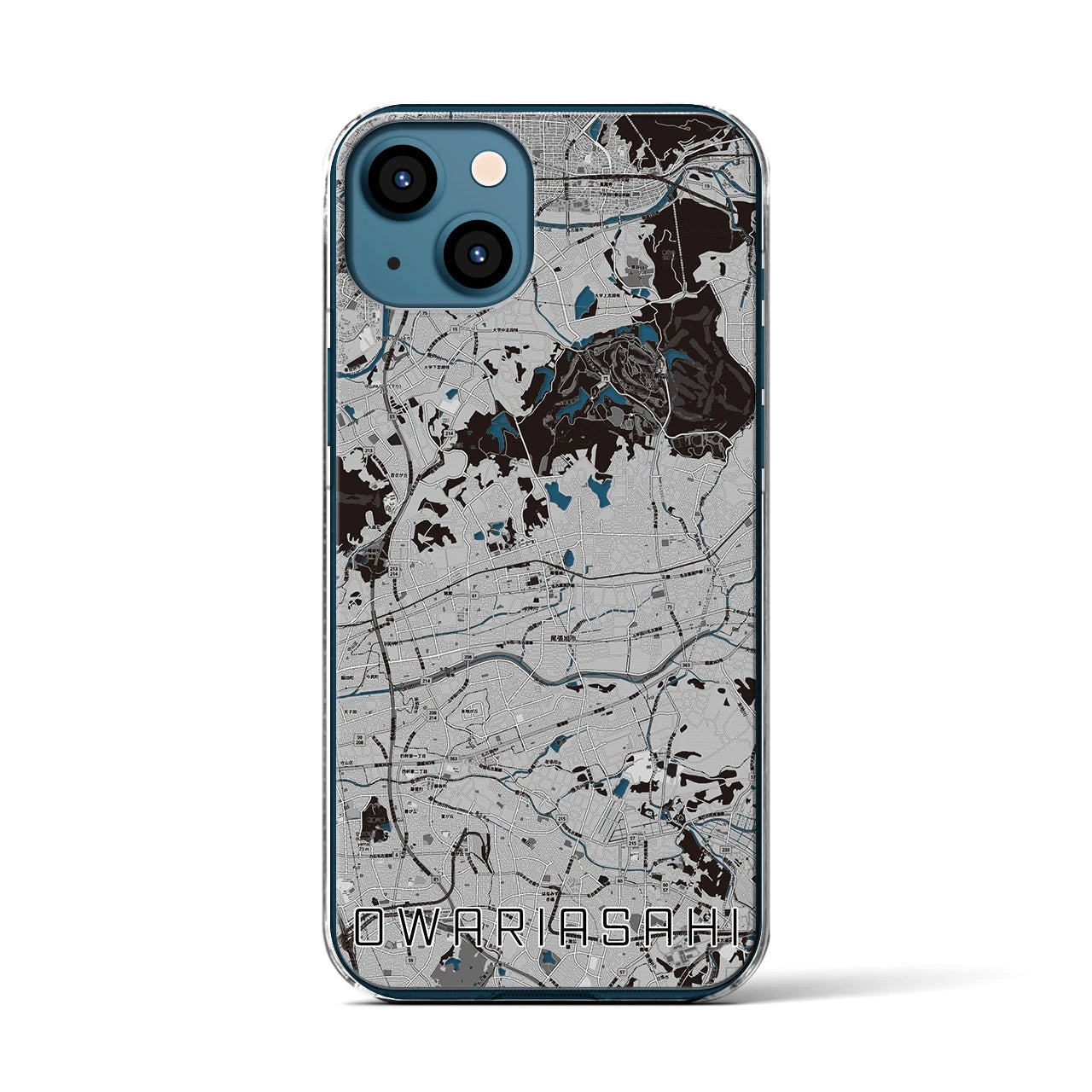 【尾張旭(愛知県)】地図柄iPhoneケース(クリアタイプ)