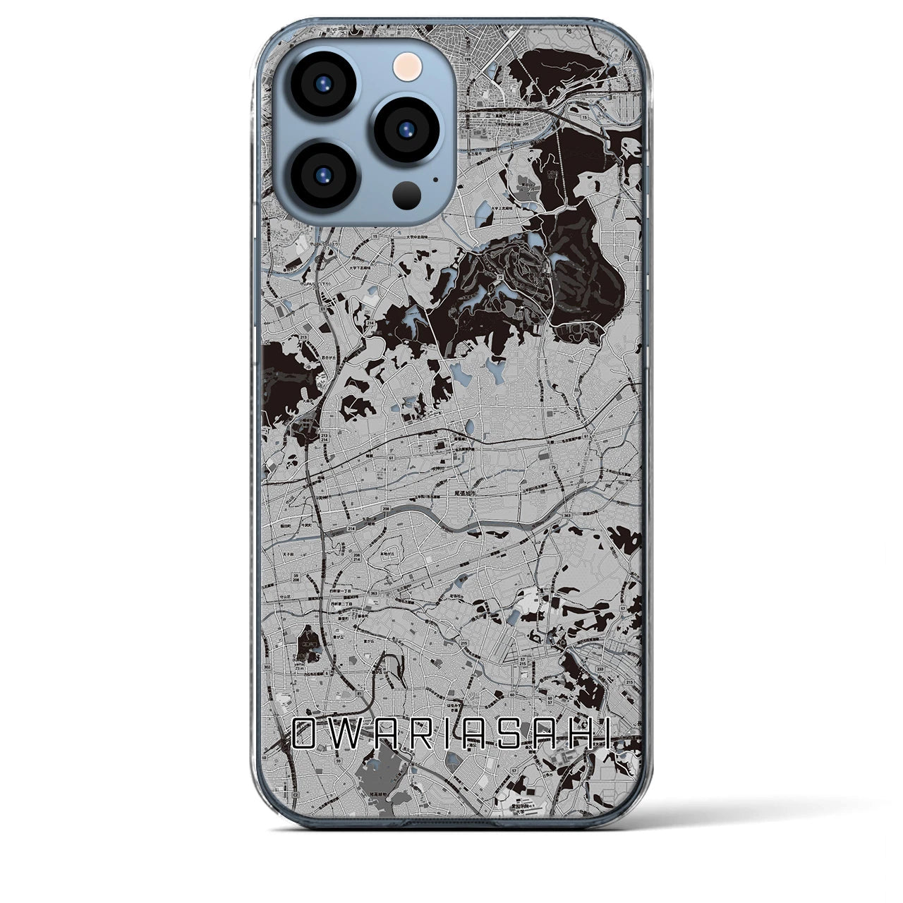 【尾張旭(愛知県)】地図柄iPhoneケース(クリアタイプ)