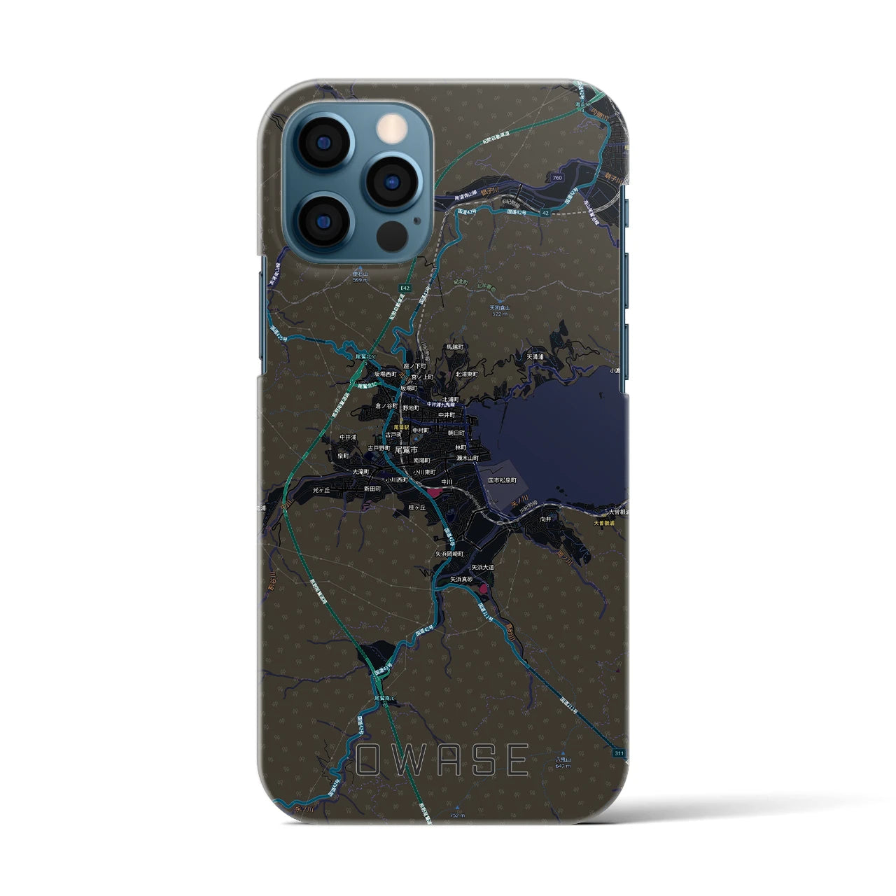 【尾鷲2(三重県)】地図柄iPhoneケース(バックカバータイプ)