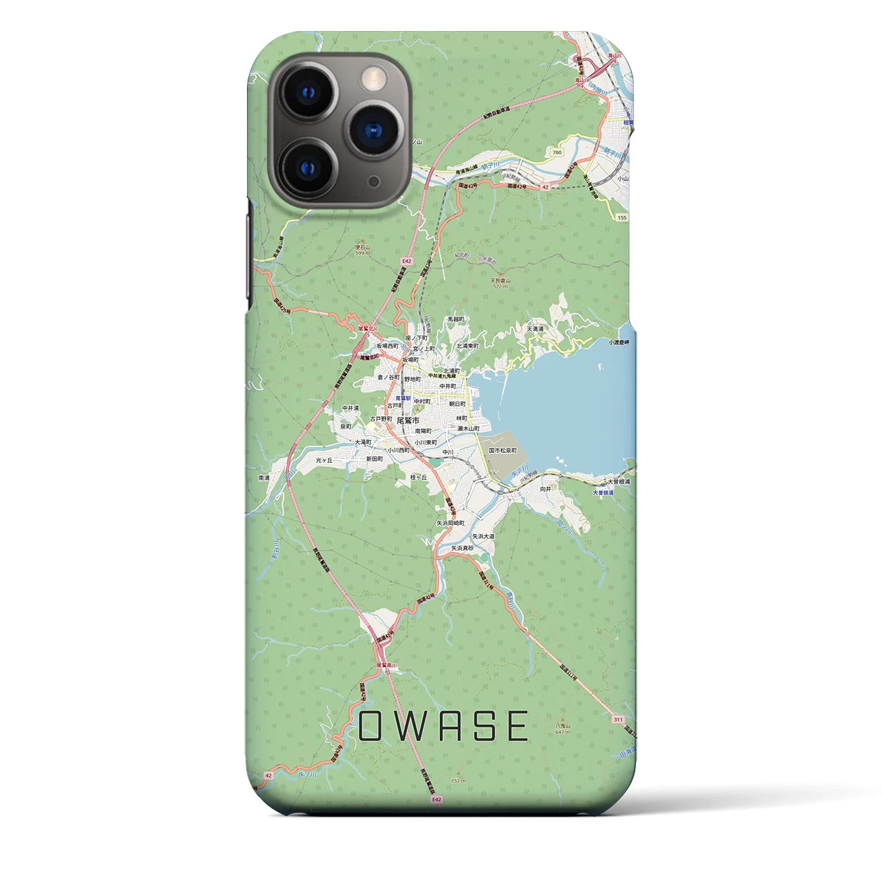 【尾鷲2(三重県)】地図柄iPhoneケース(バックカバータイプ)ナチュラル・iPhone 11 Pro Max 用