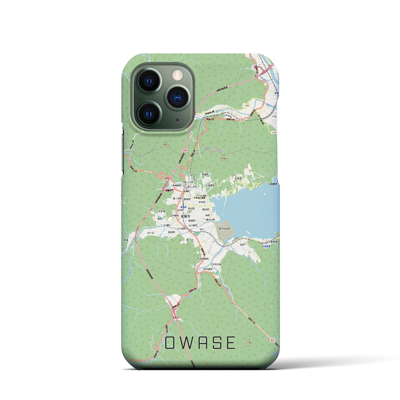 【尾鷲2(三重県)】地図柄iPhoneケース(バックカバータイプ)ナチュラル・iPhone 11 Pro 用