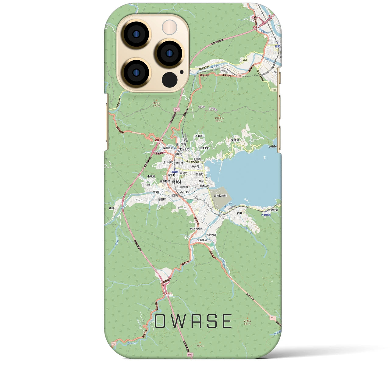 【尾鷲2(三重県)】地図柄iPhoneケース(バックカバータイプ)ナチュラル・iPhone 12 Pro Max 用