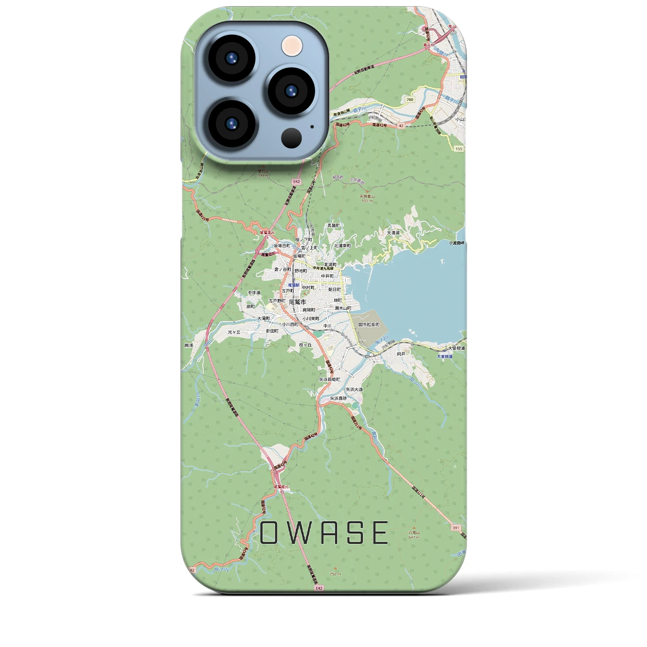 【尾鷲2(三重県)】地図柄iPhoneケース(バックカバータイプ)ナチュラル・iPhone 13 Pro Max 用