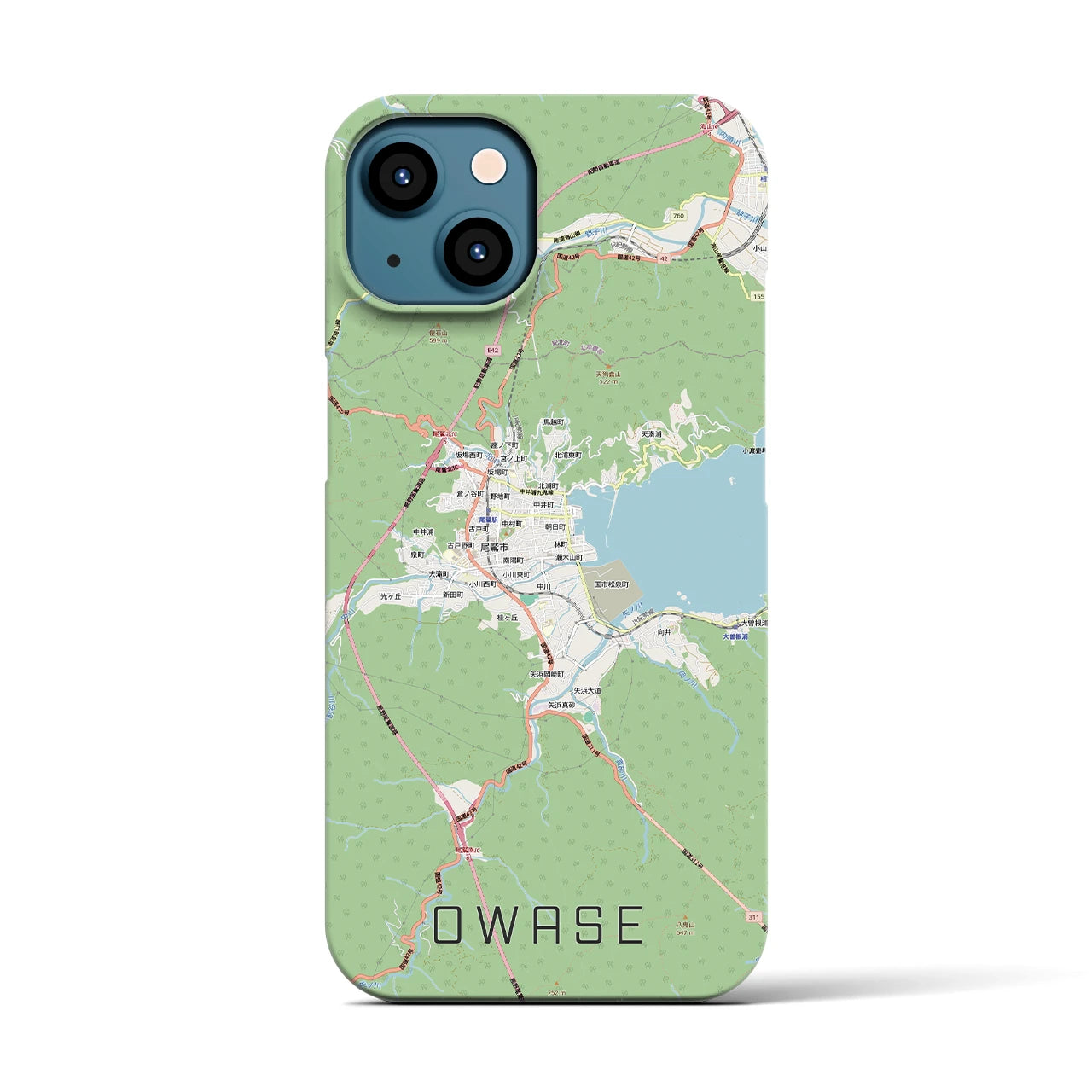 【尾鷲2(三重県)】地図柄iPhoneケース(バックカバータイプ)ナチュラル・iPhone 13 用