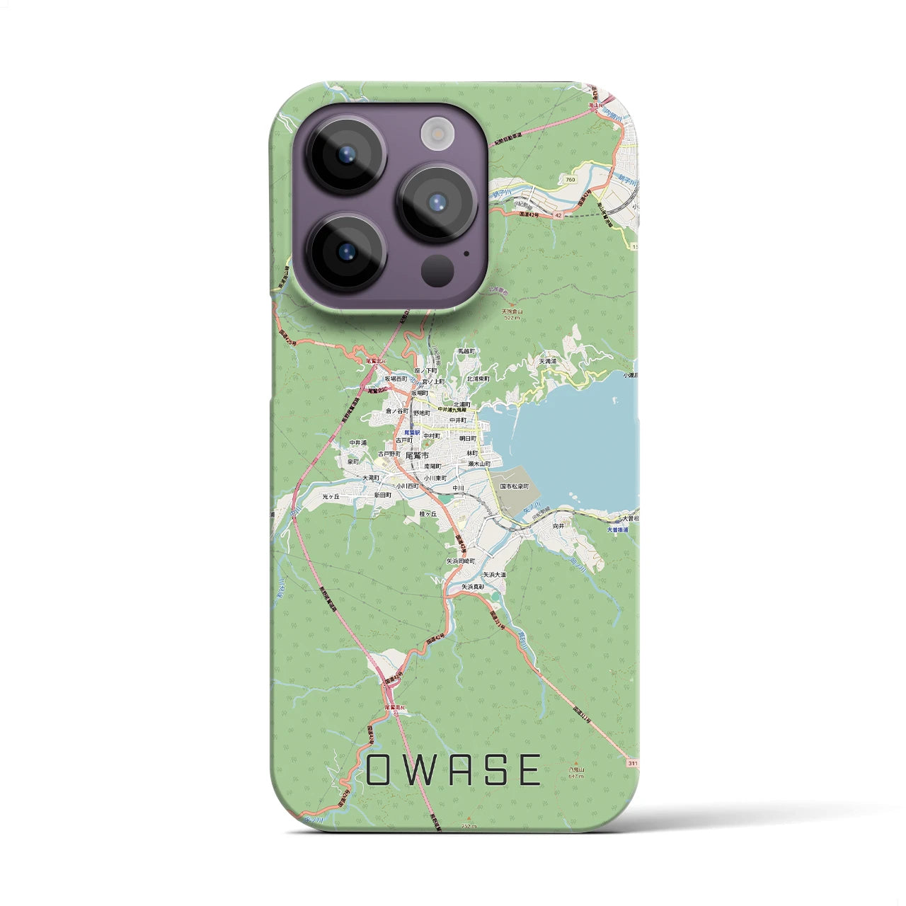 【尾鷲2(三重県)】地図柄iPhoneケース(バックカバータイプ)ナチュラル・iPhone 14 Pro 用