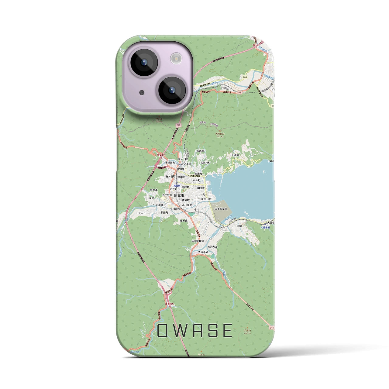 【尾鷲2(三重県)】地図柄iPhoneケース(バックカバータイプ)ナチュラル・iPhone 14 用