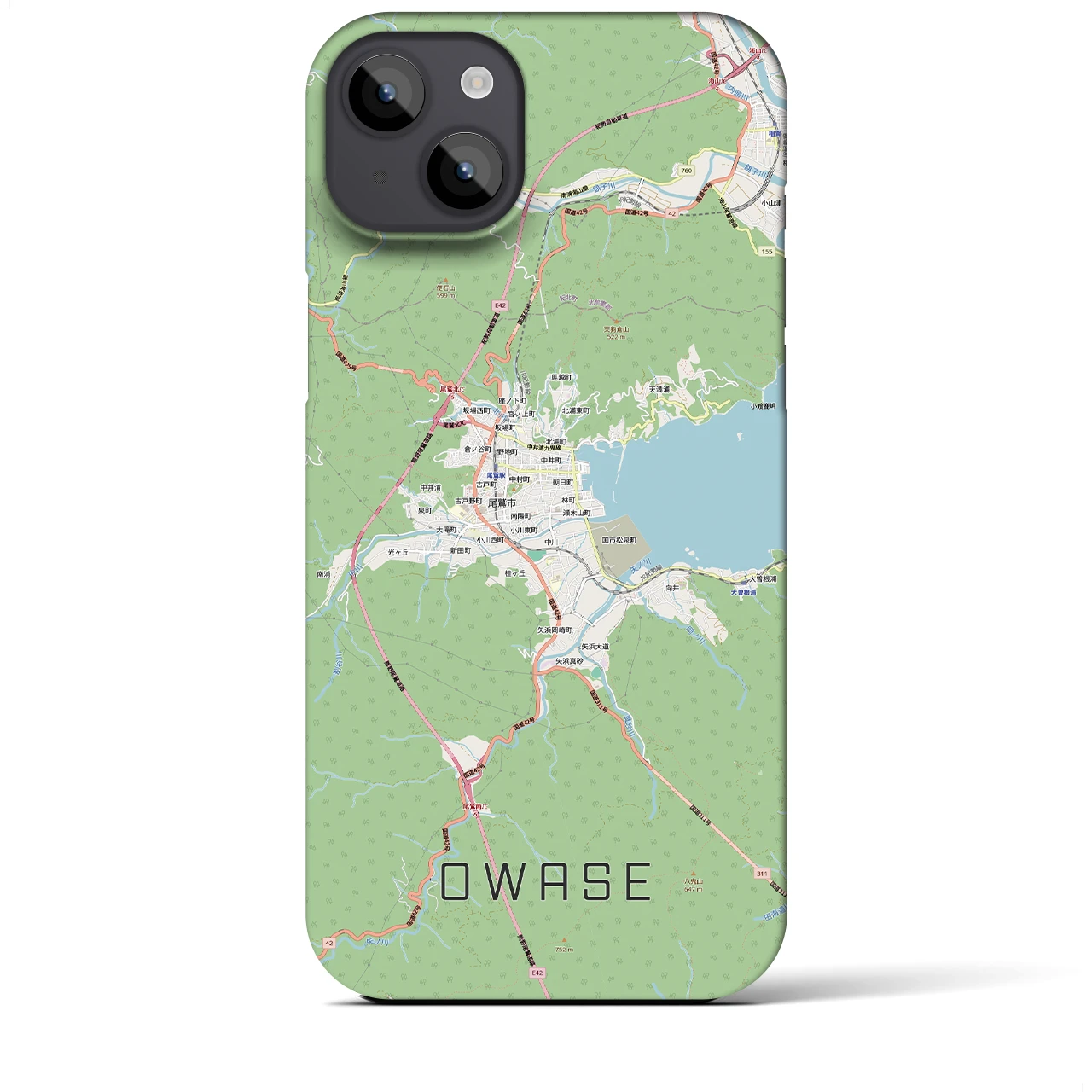 【尾鷲2(三重県)】地図柄iPhoneケース(バックカバータイプ)ナチュラル・iPhone 14 Plus 用
