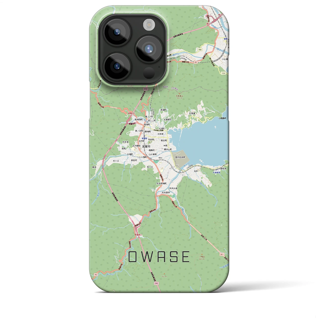 【尾鷲2(三重県)】地図柄iPhoneケース(バックカバータイプ)ナチュラル・iPhone 15 Pro Max 用