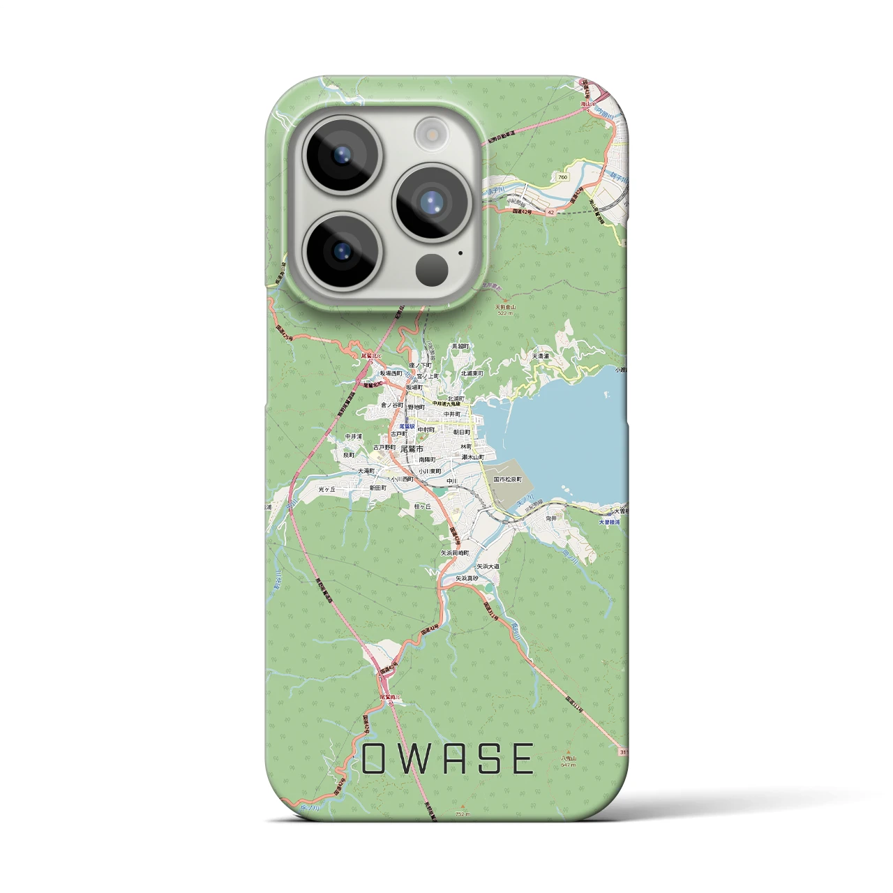 【尾鷲2(三重県)】地図柄iPhoneケース(バックカバータイプ)ナチュラル・iPhone 15 Pro 用