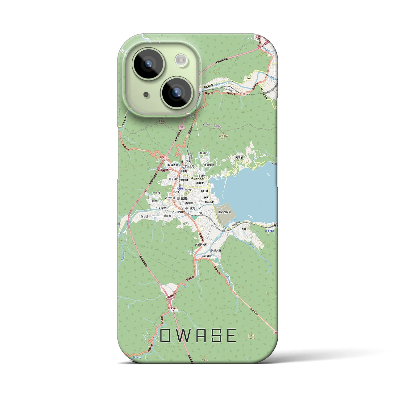 【尾鷲2(三重県)】地図柄iPhoneケース(バックカバータイプ)ナチュラル・iPhone 15 用