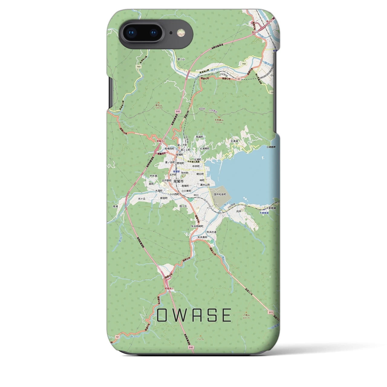 【尾鷲2(三重県)】地図柄iPhoneケース(バックカバータイプ)ナチュラル・iPhone 8Plus /7Plus / 6sPlus / 6Plus 用