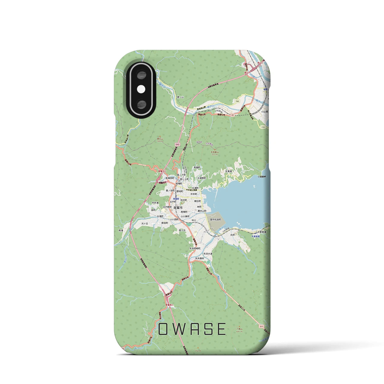 【尾鷲2(三重県)】地図柄iPhoneケース(バックカバータイプ)ナチュラル・iPhone XS / X 用