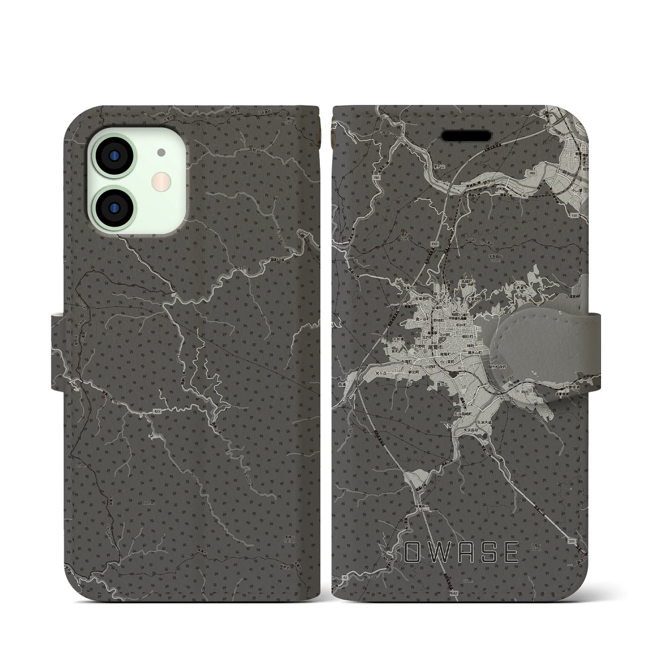 【尾鷲2(三重県)】地図柄iPhoneケース(手帳タイプ)