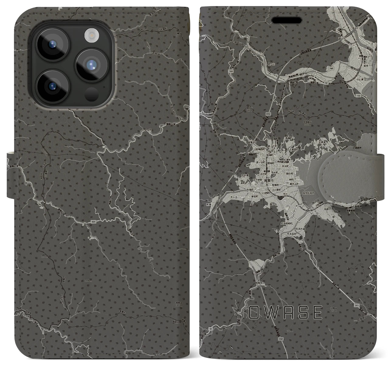 【尾鷲2(三重県)】地図柄iPhoneケース(手帳タイプ)