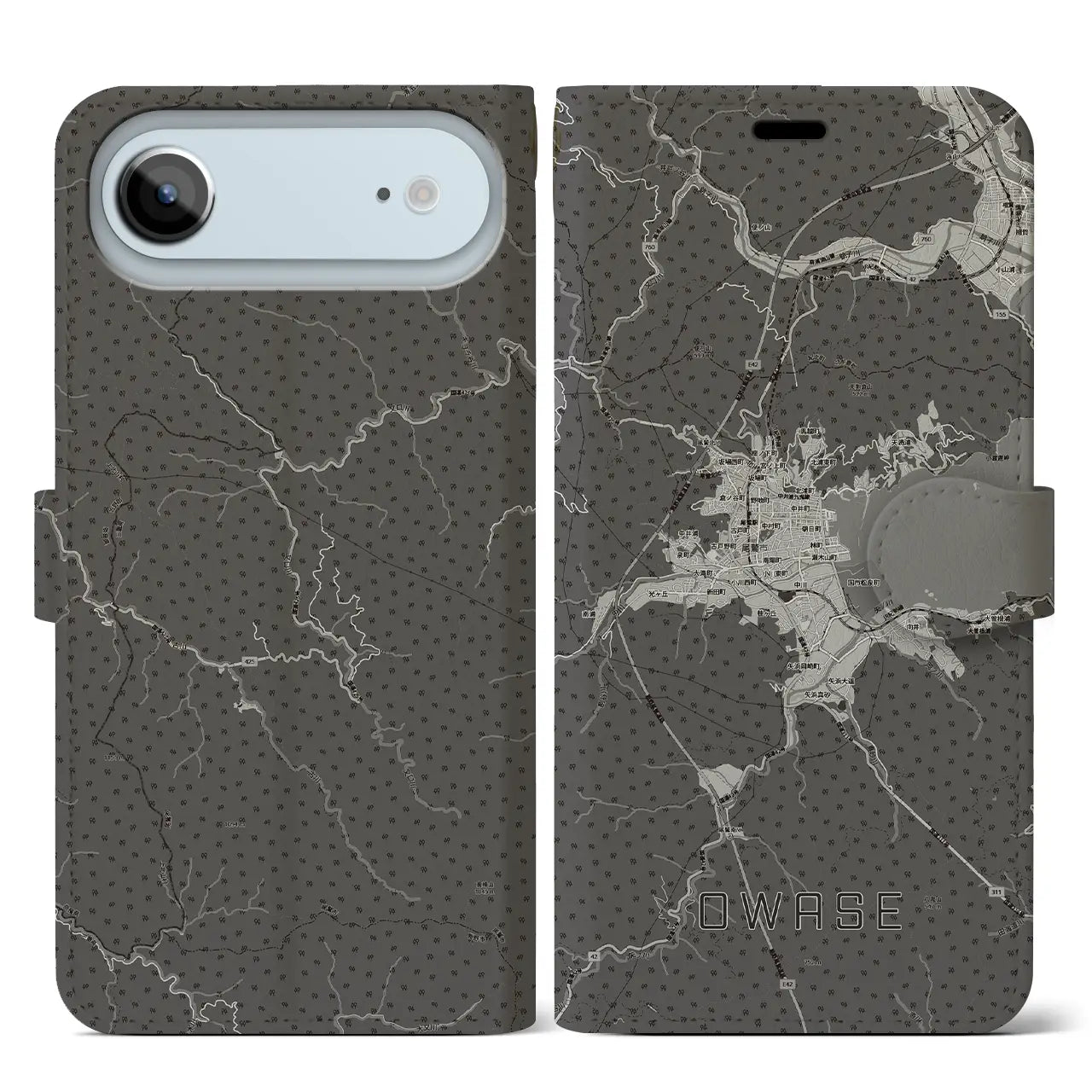 【尾鷲2(三重県)】地図柄iPhoneケース(手帳タイプ)