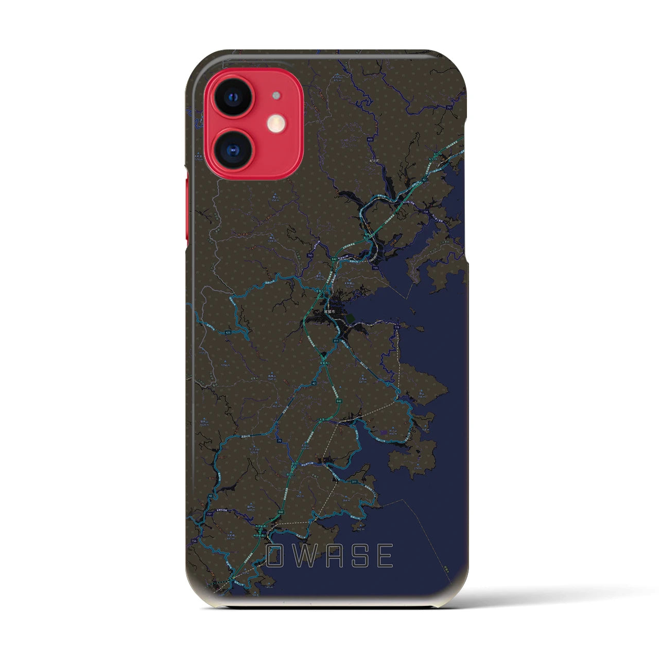 【尾鷲(三重県)】地図柄iPhoneケース(バックカバータイプ)