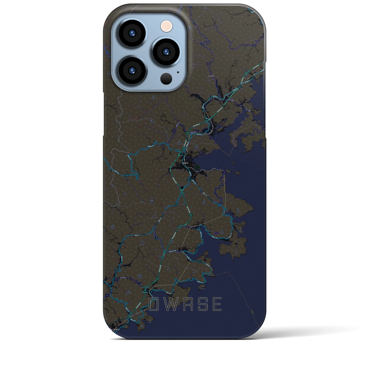 【尾鷲(三重県)】地図柄iPhoneケース(バックカバータイプ)