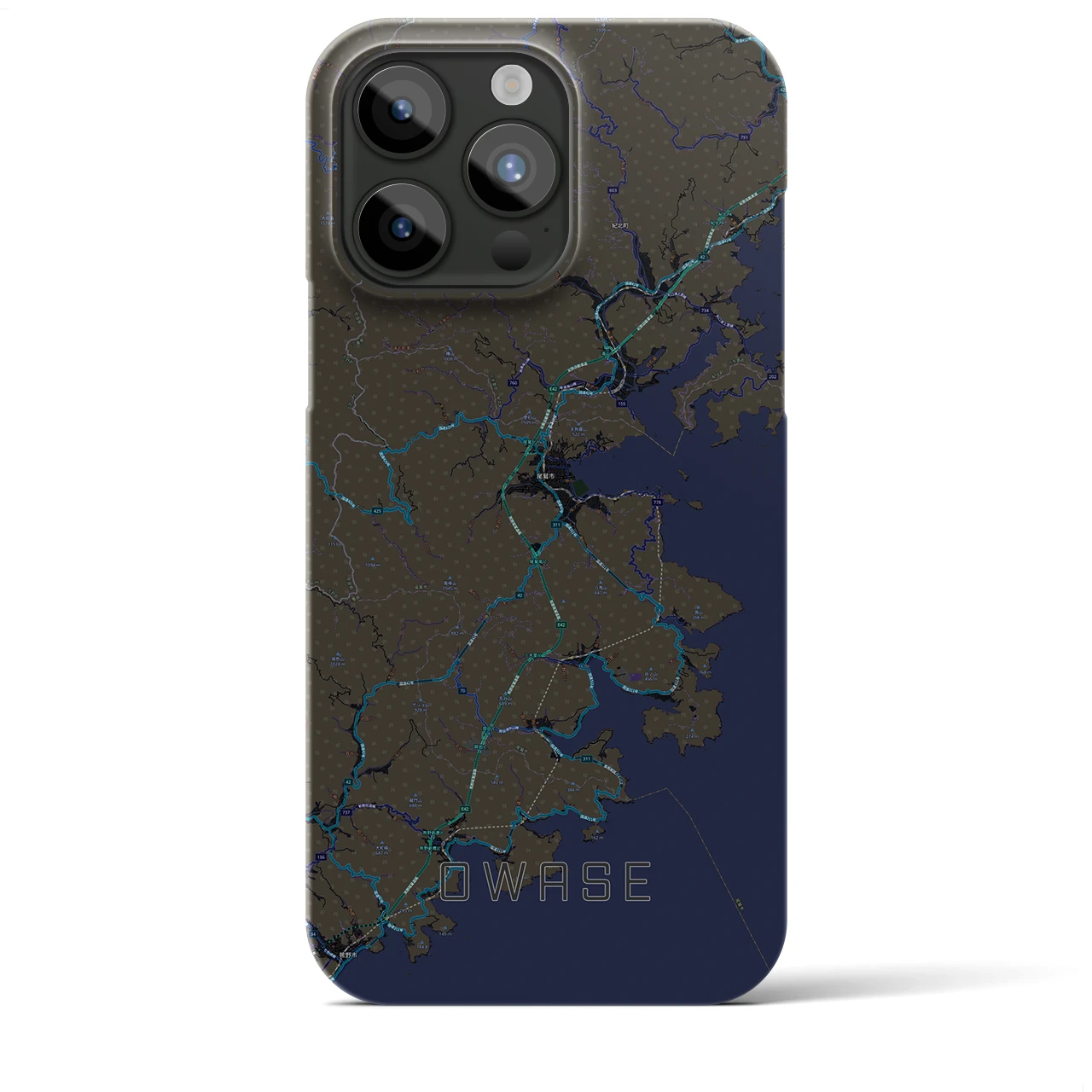 【尾鷲(三重県)】地図柄iPhoneケース(バックカバータイプ)