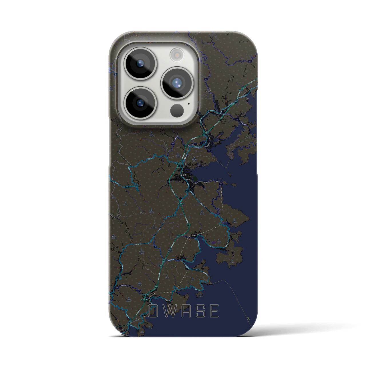【尾鷲(三重県)】地図柄iPhoneケース(バックカバータイプ)