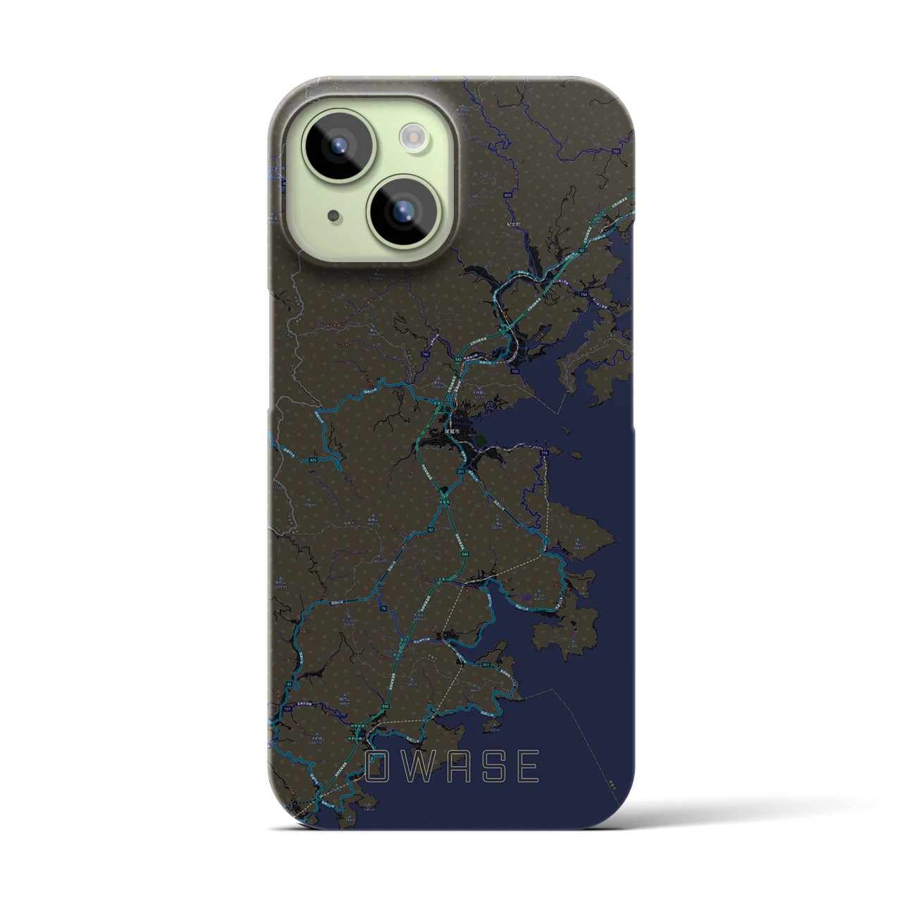 【尾鷲(三重県)】地図柄iPhoneケース(バックカバータイプ)