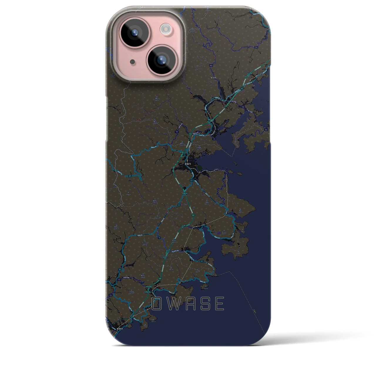 【尾鷲(三重県)】地図柄iPhoneケース(バックカバータイプ)