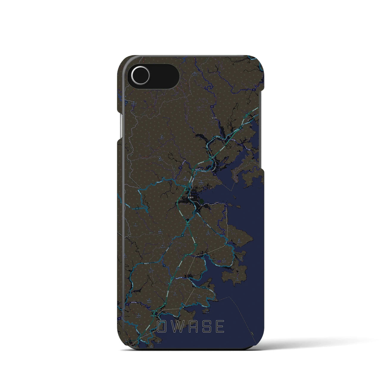 【尾鷲(三重県)】地図柄iPhoneケース(バックカバータイプ)