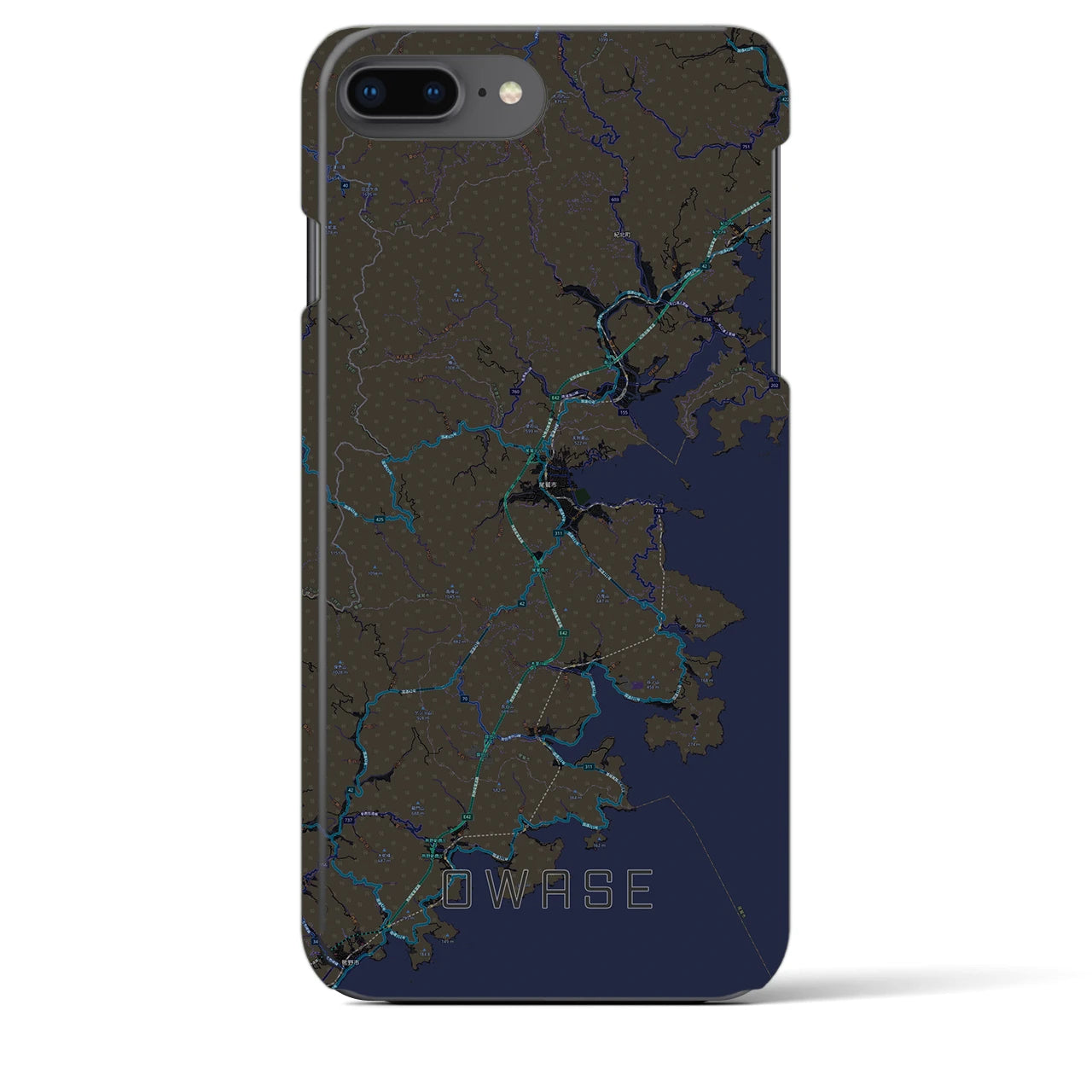 【尾鷲(三重県)】地図柄iPhoneケース(バックカバータイプ)