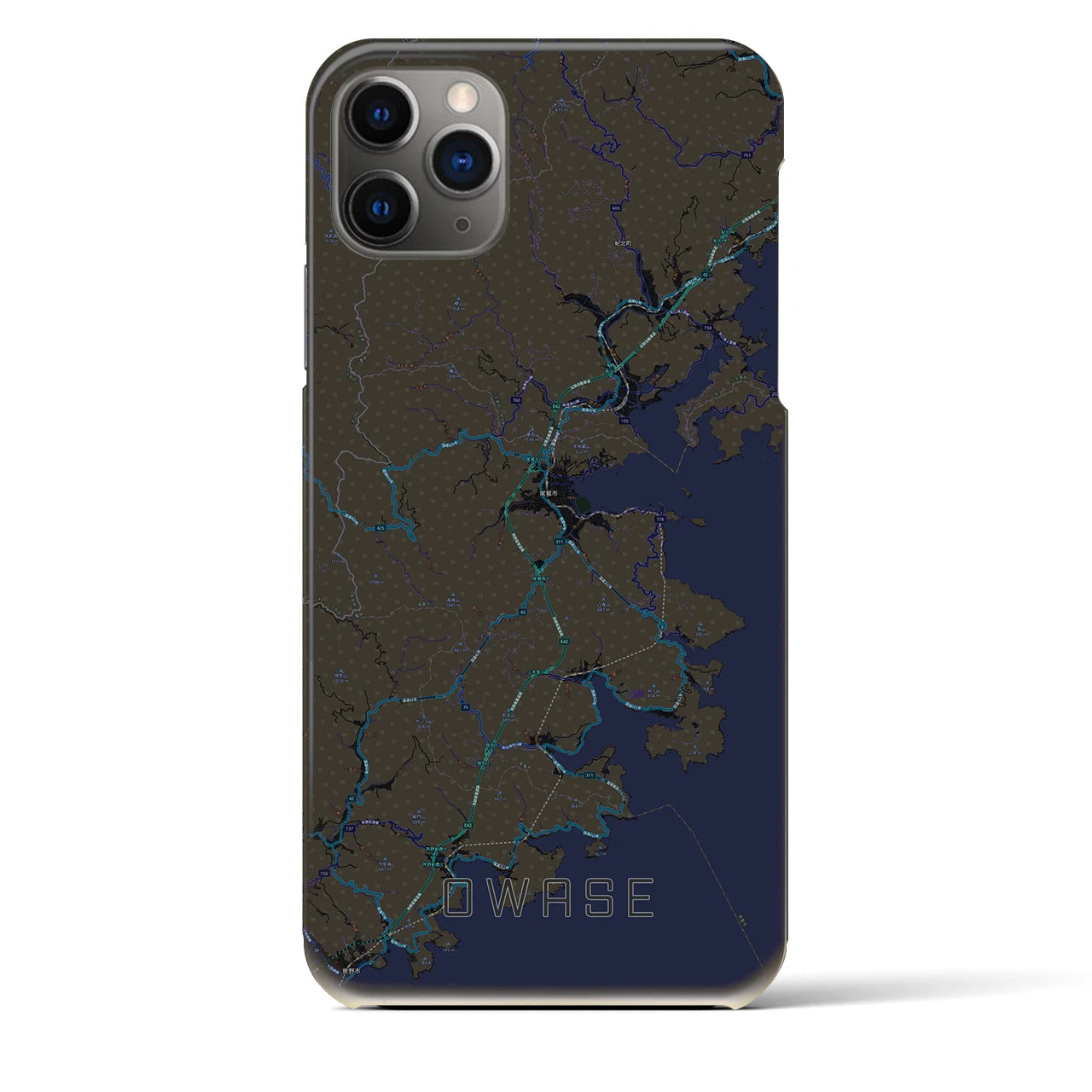 【尾鷲(三重県)】地図柄iPhoneケース(バックカバータイプ)